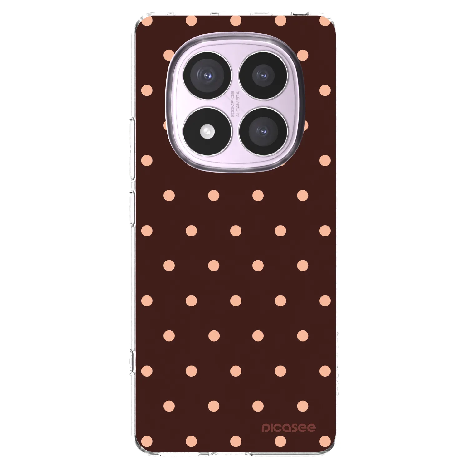 Picasee διαφανής θήκη σιλικόνης Xiaomi Redmi Note 14 Pro 5G - Peach Dots & Chocolate
