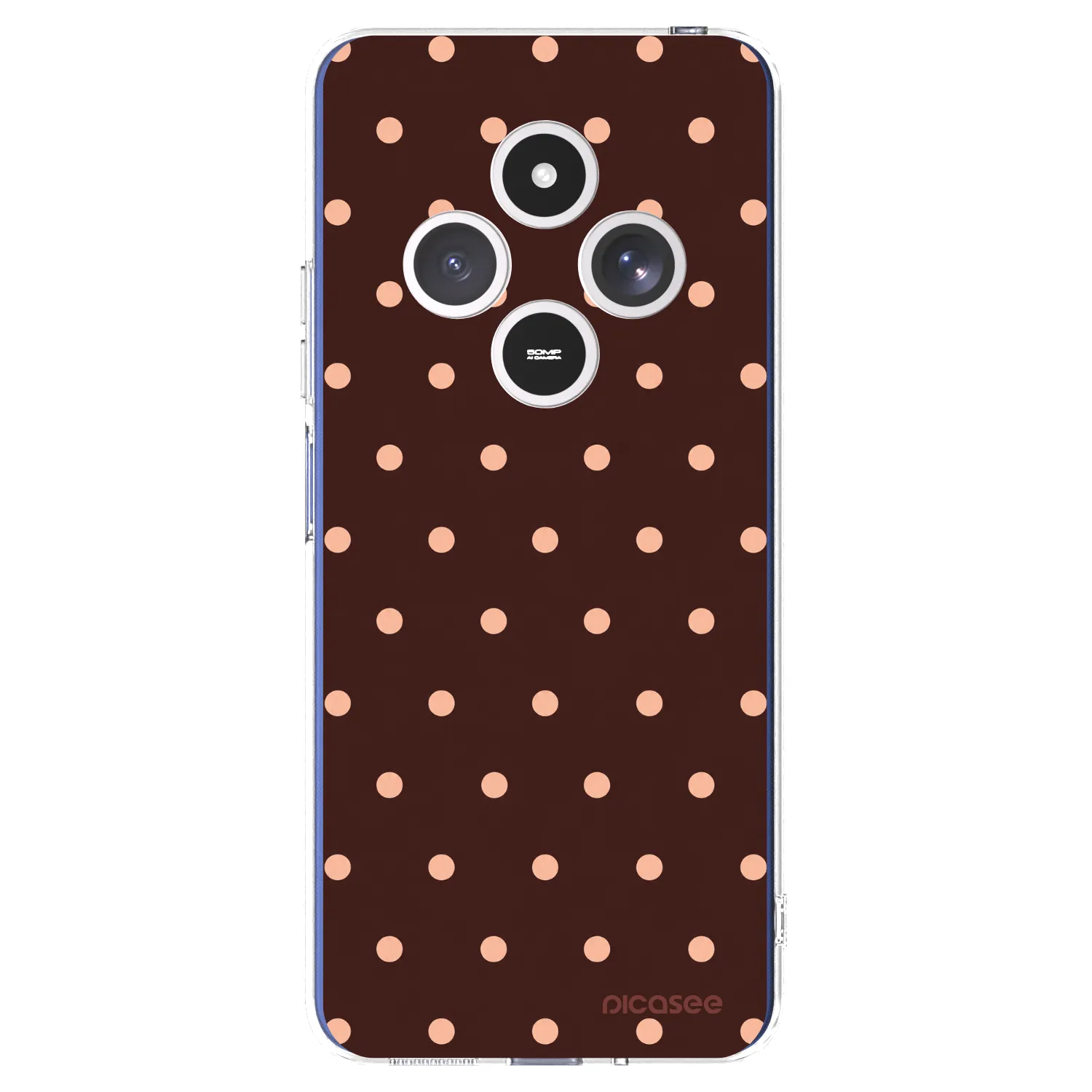 Picasee διαφανής θήκη σιλικόνης Xiaomi Redmi 14C - Peach Dots & Chocolate