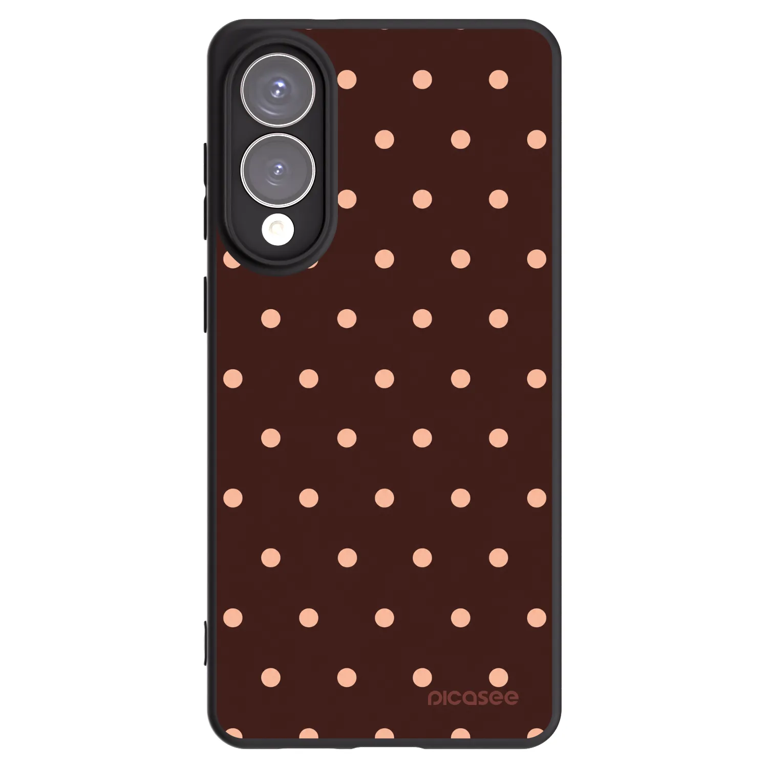 Picasee Μαύρη θήκη σιλικόνης για Samsung Galaxy S25 Edge 5G - Peach Dots & Chocolate