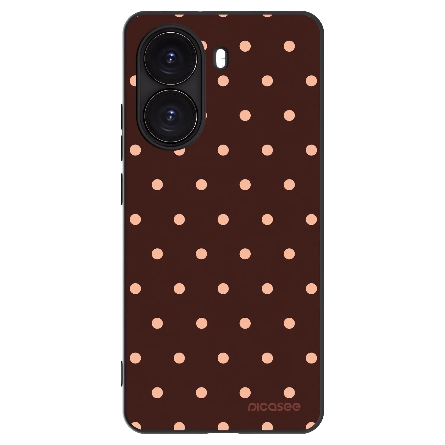 Picasee Μαύρη θήκη σιλικόνης για Xiaomi Poco X7 Pro 5G - Peach Dots & Chocolate