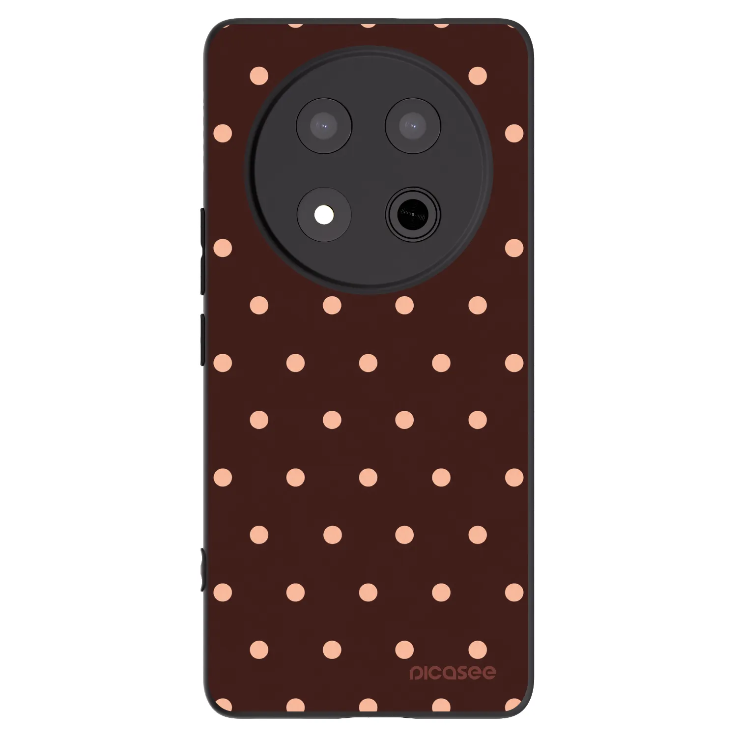 Picasee Μαύρη θήκη σιλικόνης για Honor Magic7 Lite 5G - Peach Dots & Chocolate