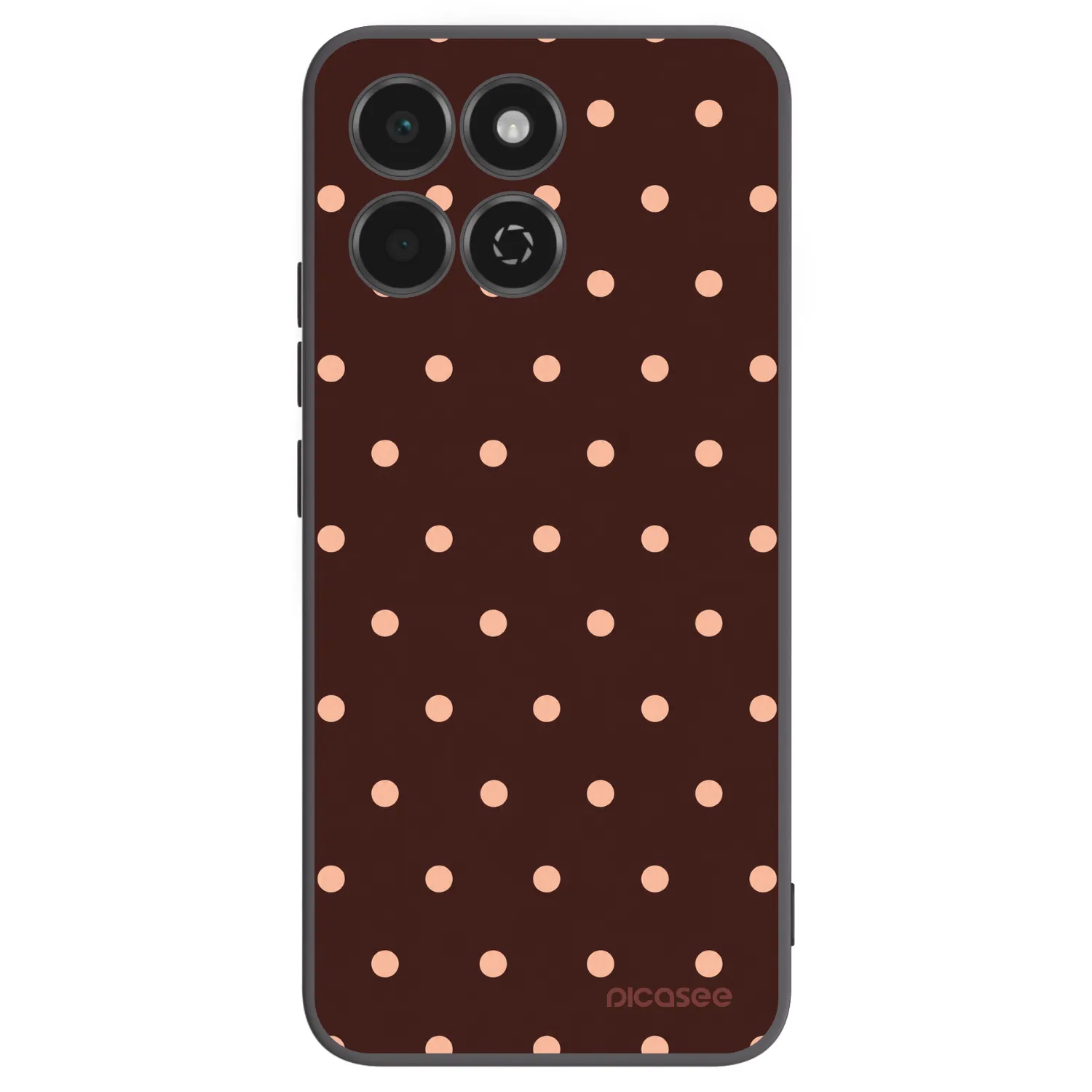 Picasee Μαύρη θήκη σιλικόνης για Honor 200 Smart 5G - Peach Dots & Chocolate