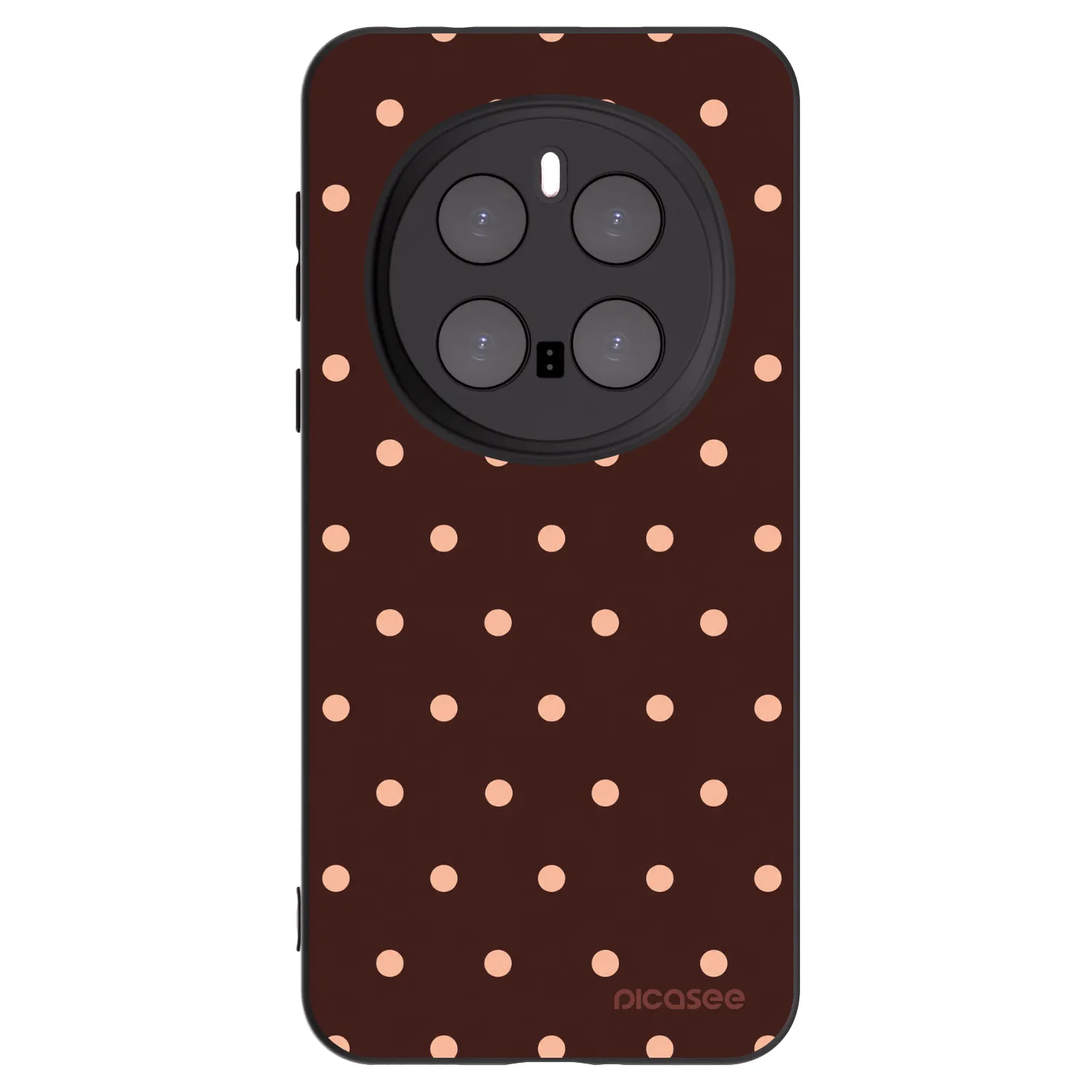 Picasee Μαύρη θήκη σιλικόνης για Honor Magic7 Pro 5G - Peach Dots & Chocolate