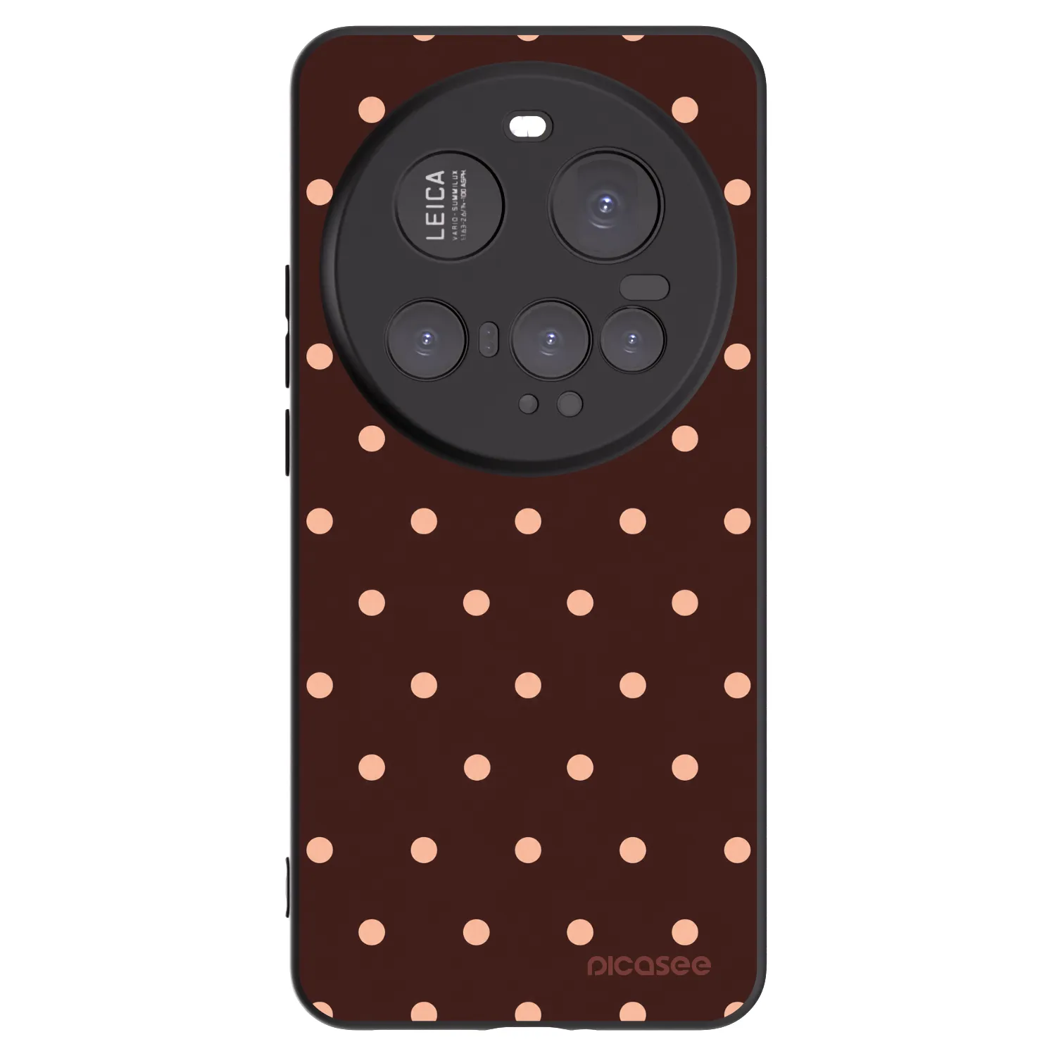 Picasee Μαύρη θήκη σιλικόνης για Xiaomi 15 Ultra - Peach Dots & Chocolate