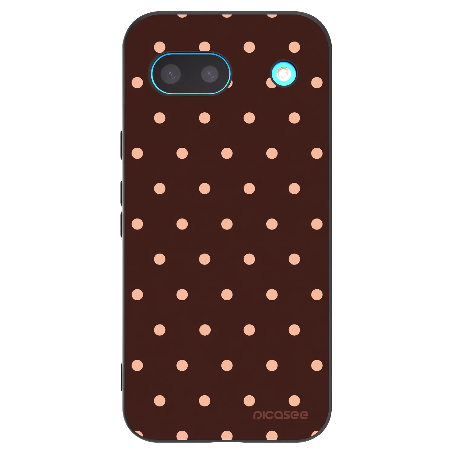 Picasee Μαύρη θήκη σιλικόνης για Google Pixel 8 - Peach Dots & Chocolate