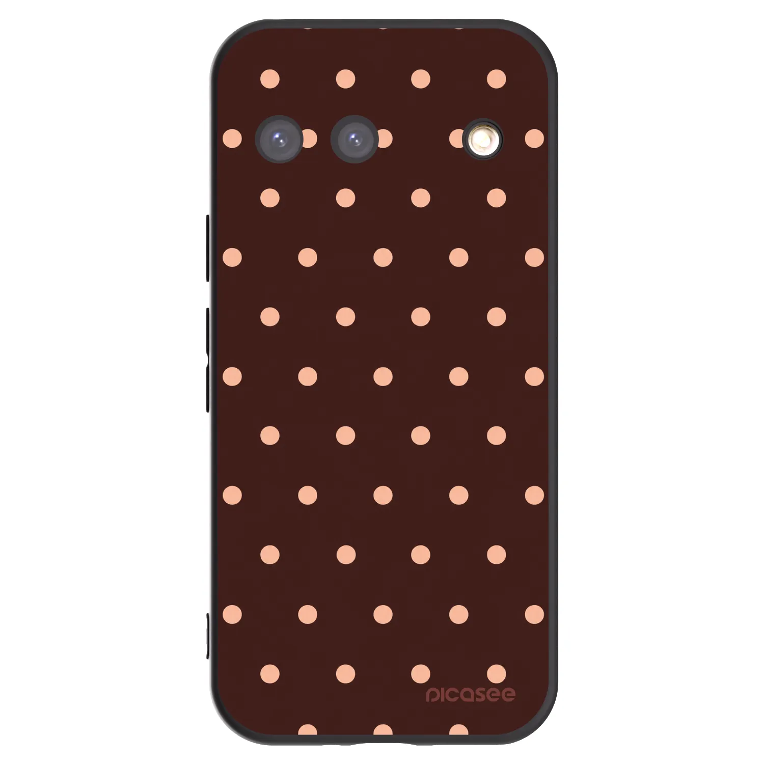 Picasee Μαύρη θήκη σιλικόνης για Google Pixel 9 - Peach Dots & Chocolate