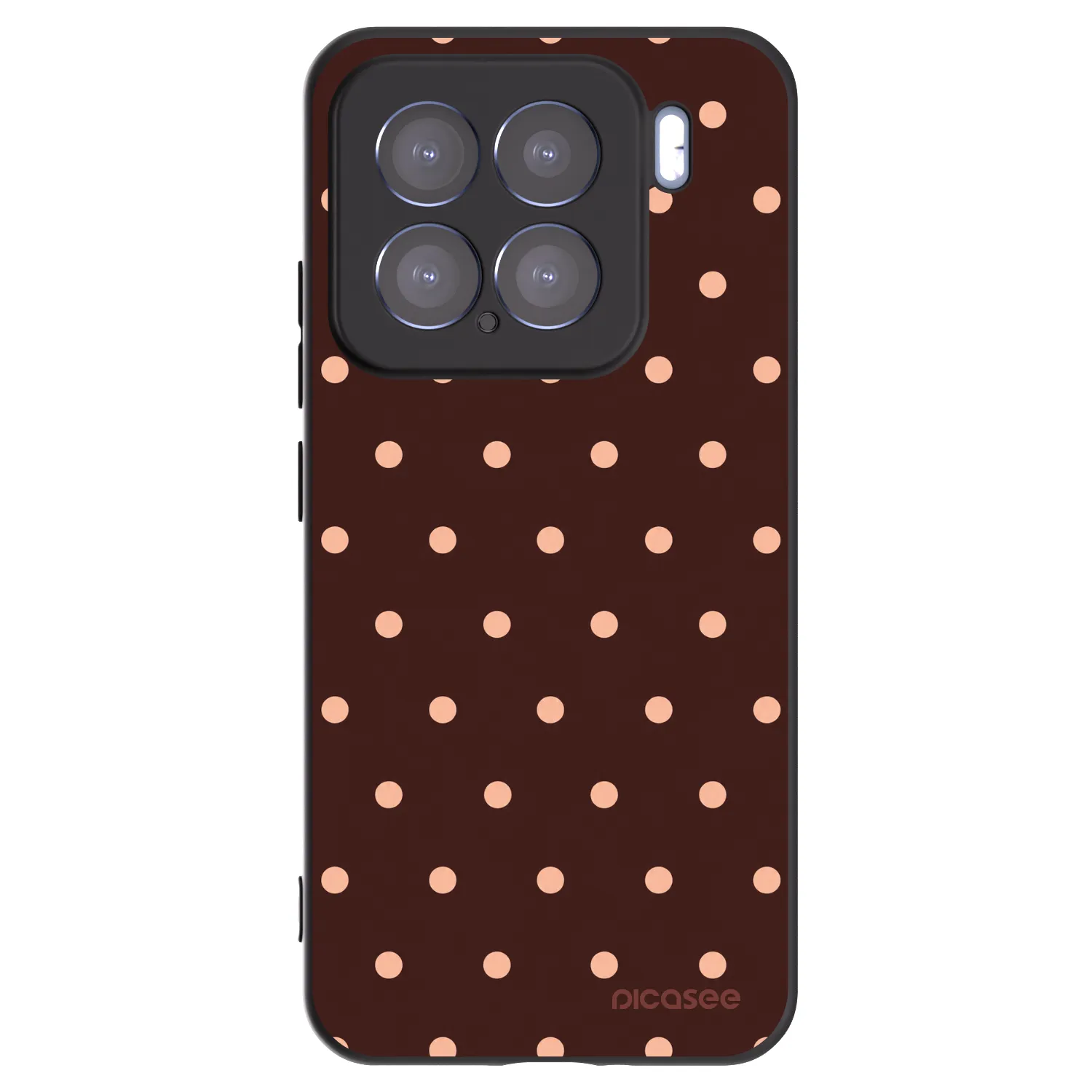 Picasee Μαύρη θήκη σιλικόνης για Xiaomi 15 - Peach Dots & Chocolate