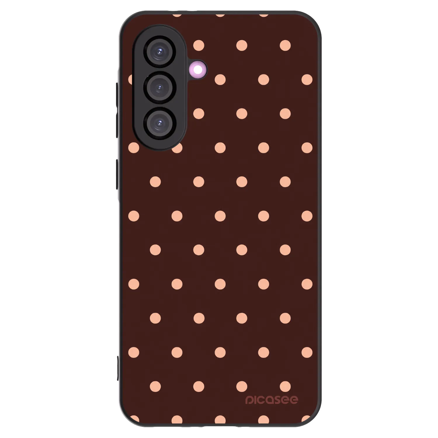 Picasee Μαύρη θήκη σιλικόνης για Samsung Galaxy A36 5G - Peach Dots & Chocolate