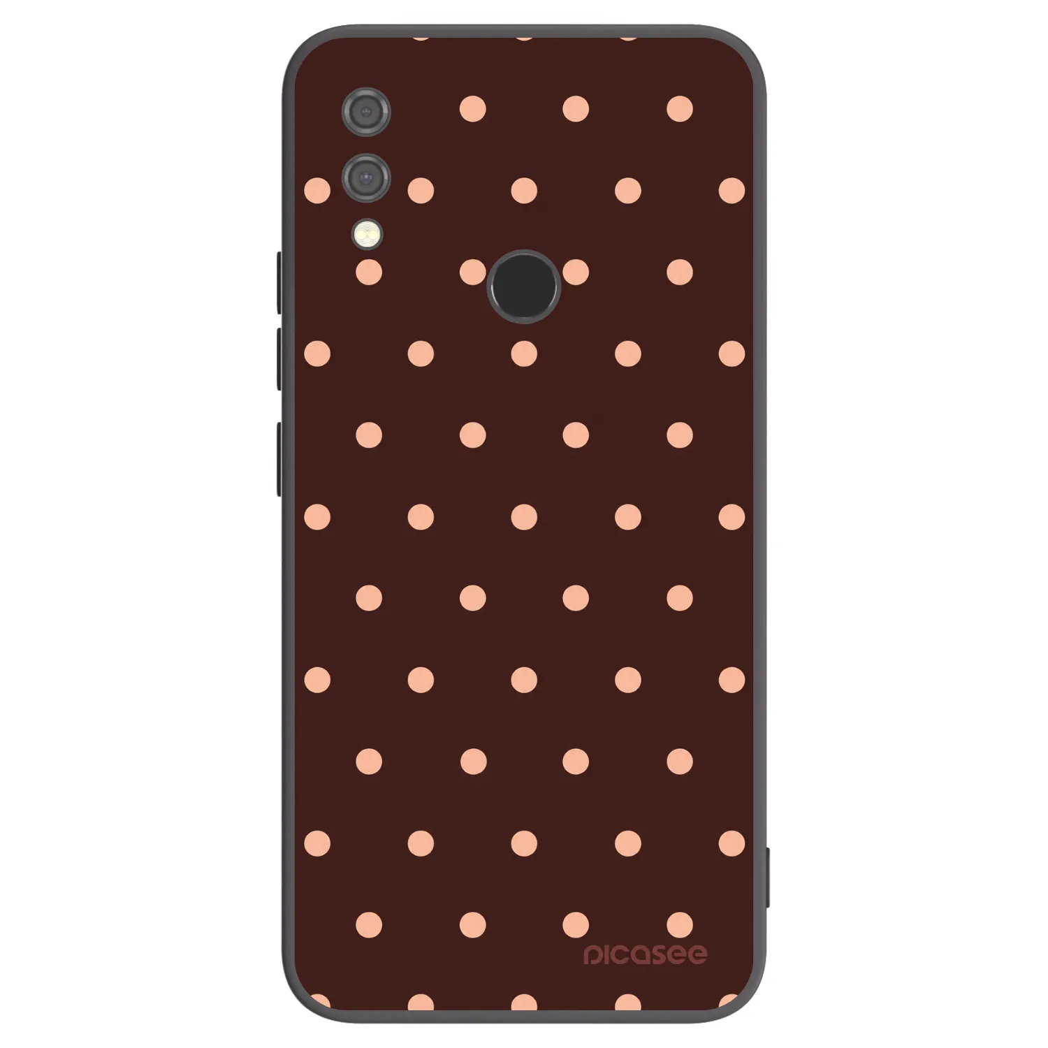 Picasee Μαύρη θήκη σιλικόνης για Xiaomi Redmi Note 7 - Peach Dots & Chocolate