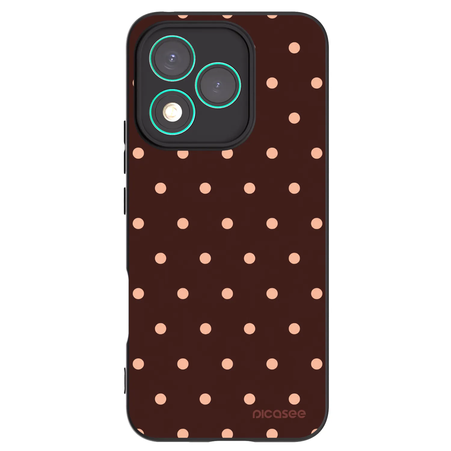 Picasee Μαύρη θήκη σιλικόνης για Honor 400 Lite 5G - Peach Dots & Chocolate