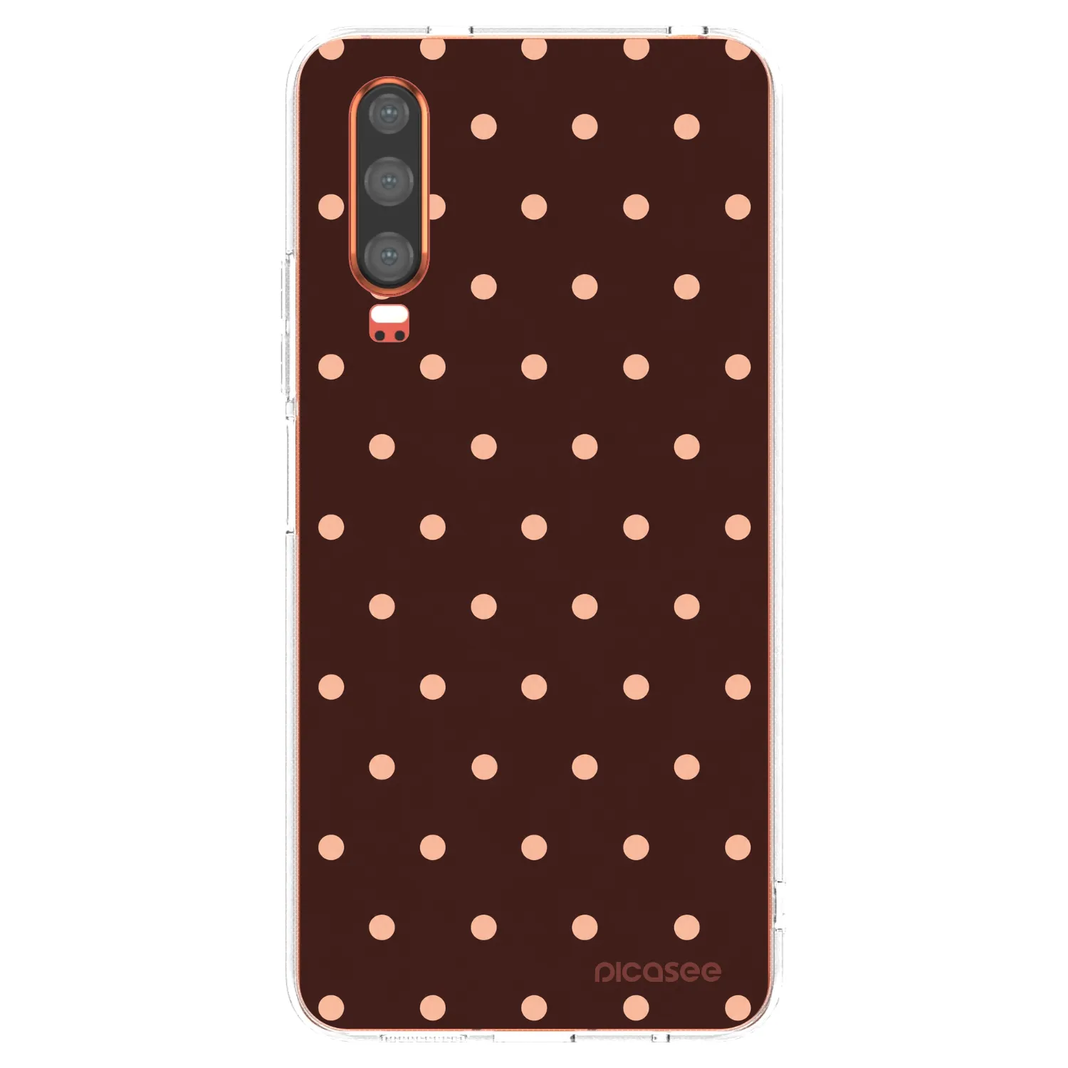 Picasee διαφανής θήκη σιλικόνης Huawei P30 - Peach Dots & Chocolate