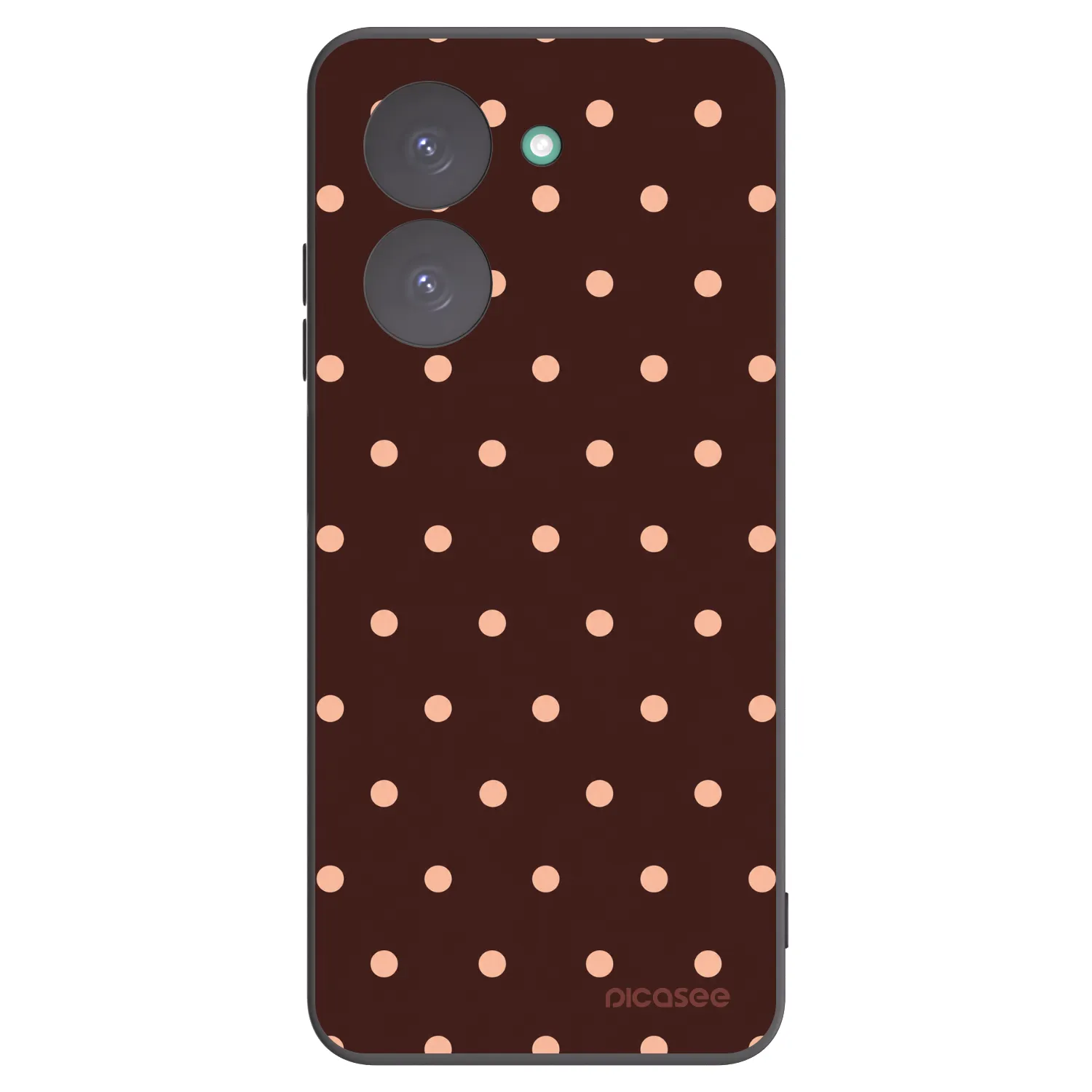 Picasee Μαύρη θήκη σιλικόνης για Xiaomi Redmi A5 - Peach Dots & Chocolate