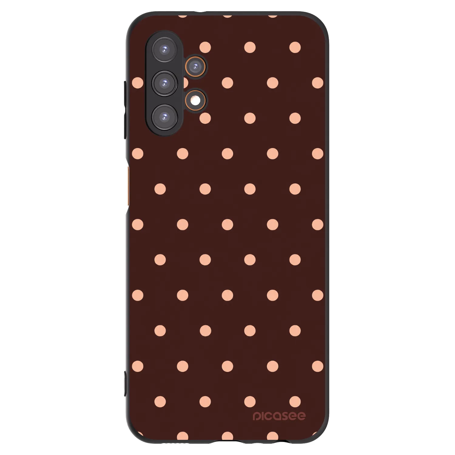Picasee Μαύρη θήκη σιλικόνης για Samsung Galaxy A13 5G - Peach Dots & Chocolate