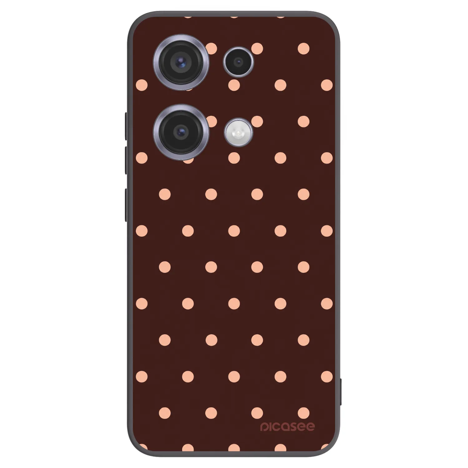 Picasee Μαύρη θήκη σιλικόνης για Xiaomi Redmi Note 14S - Peach Dots & Chocolate