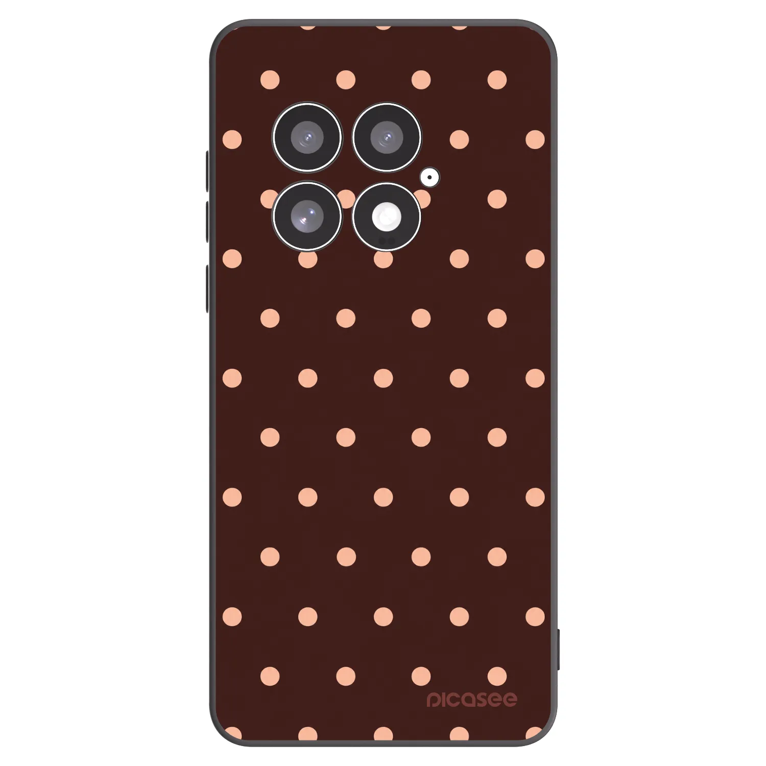 Picasee Μαύρη θήκη σιλικόνης για OnePlus 13 5G - Peach Dots & Chocolate