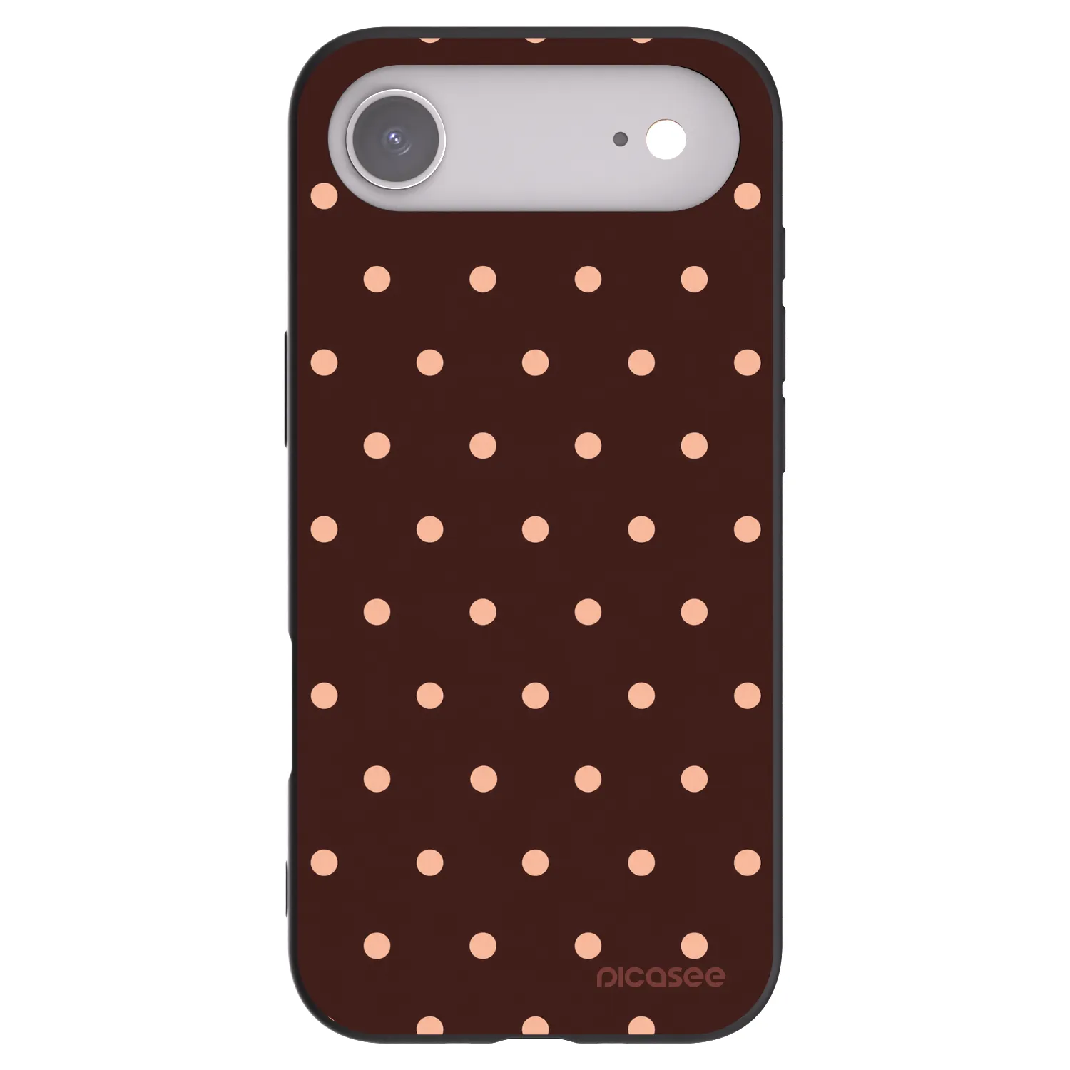 Picasee Μαύρη θήκη σιλικόνης για Apple iPhone Air - Peach Dots & Chocolate