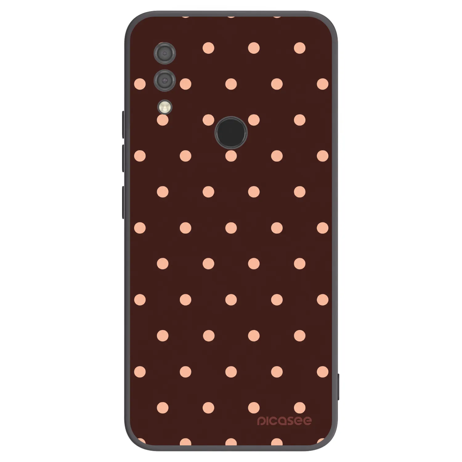 Picasee Μαύρη θήκη σιλικόνης για Xiaomi Redmi 7 - Peach Dots & Chocolate