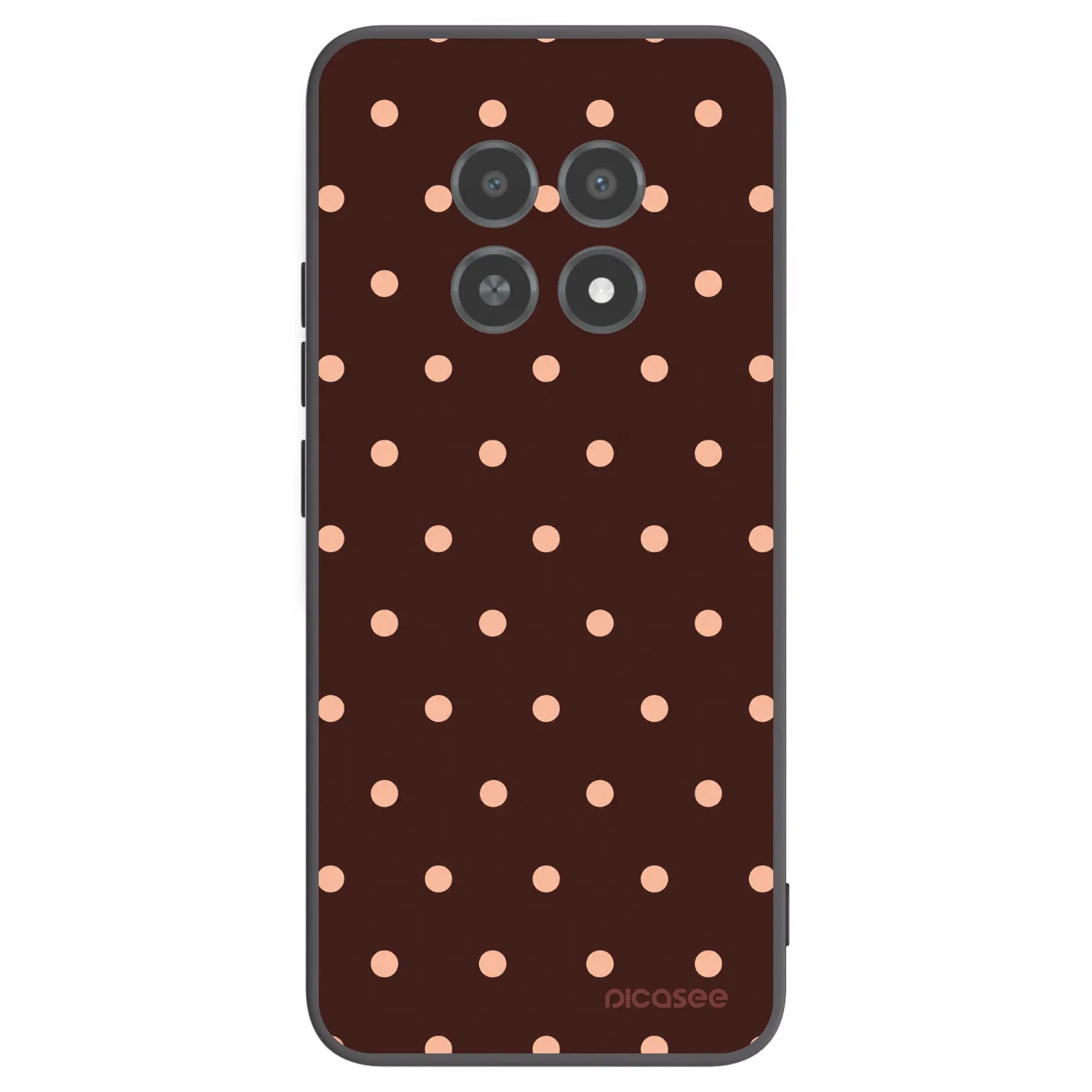 Picasee Μαύρη θήκη σιλικόνης για Realme 12X - Peach Dots & Chocolate