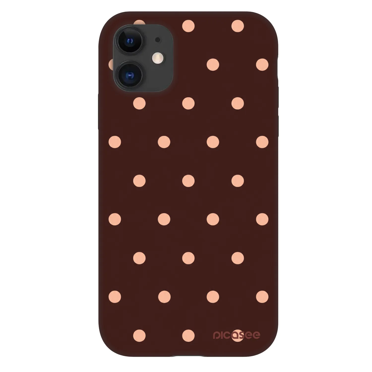Picasee Fashion Case για Apple iPhone 11 - Peach Dots & Chocolate