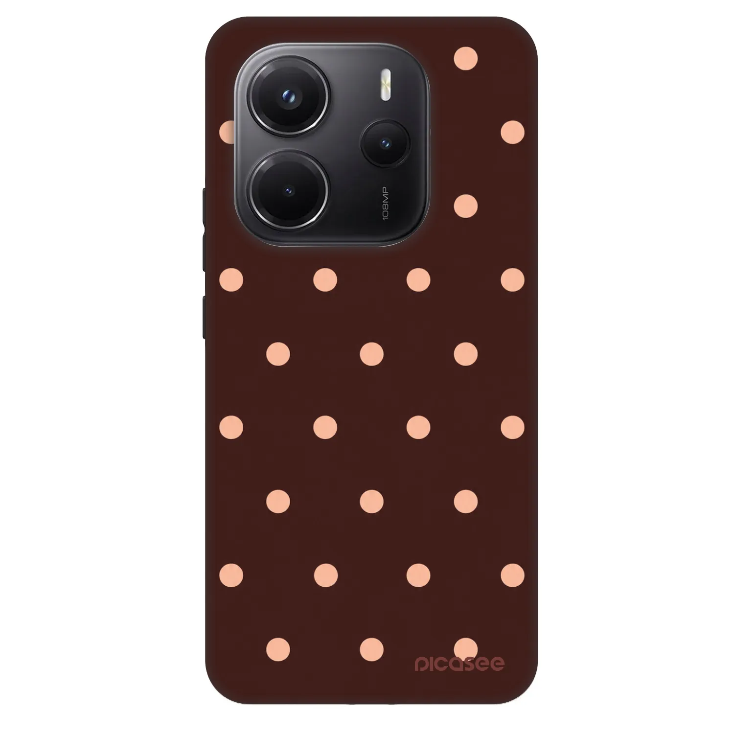 Picasee Fashion Case για Xiaomi Redmi Note 14 5G - Peach Dots & Chocolate