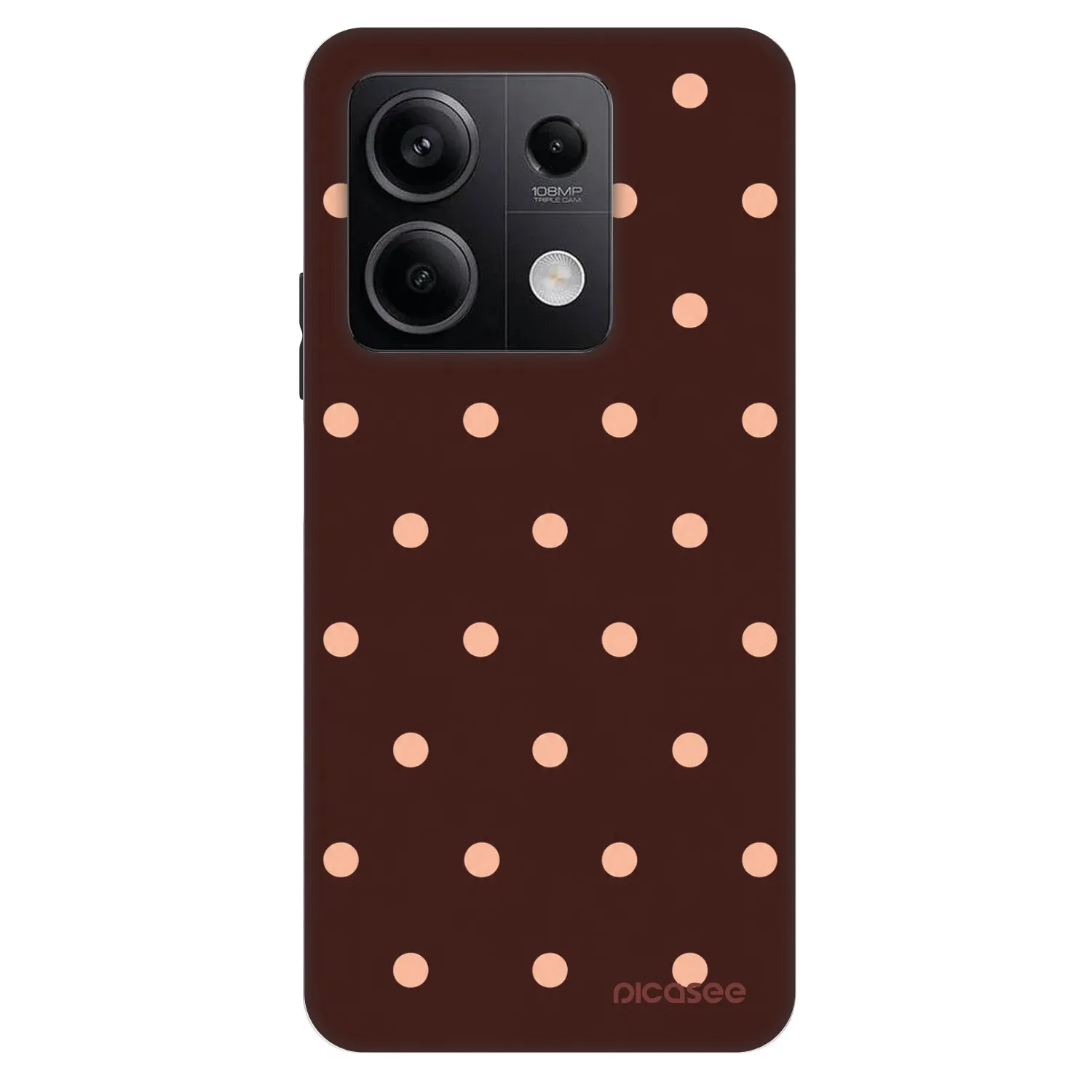 Picasee Fashion Case για Xiaomi Redmi Note 13 5G - Peach Dots & Chocolate