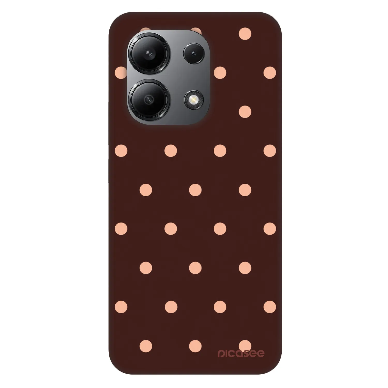 Picasee Fashion Case για Xiaomi Redmi Note 13 4G - Peach Dots & Chocolate