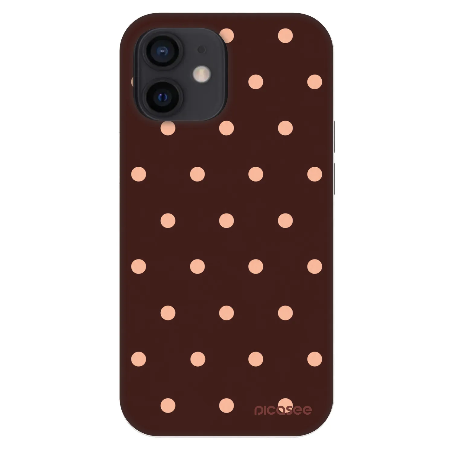 Picasee Fashion Case για Apple iPhone 12 mini - Peach Dots & Chocolate