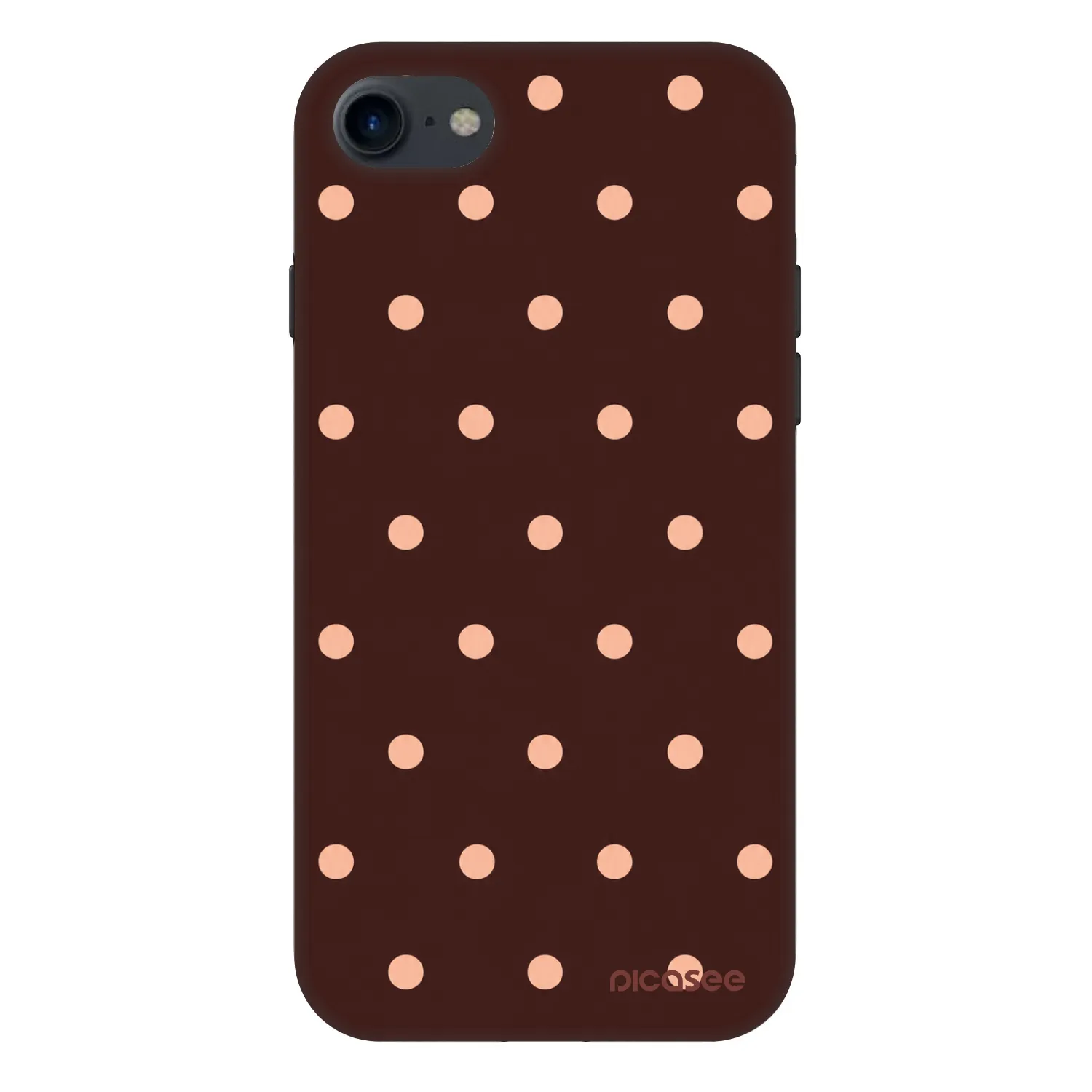 Picasee Fashion Case για Apple iPhone 7 - Peach Dots & Chocolate