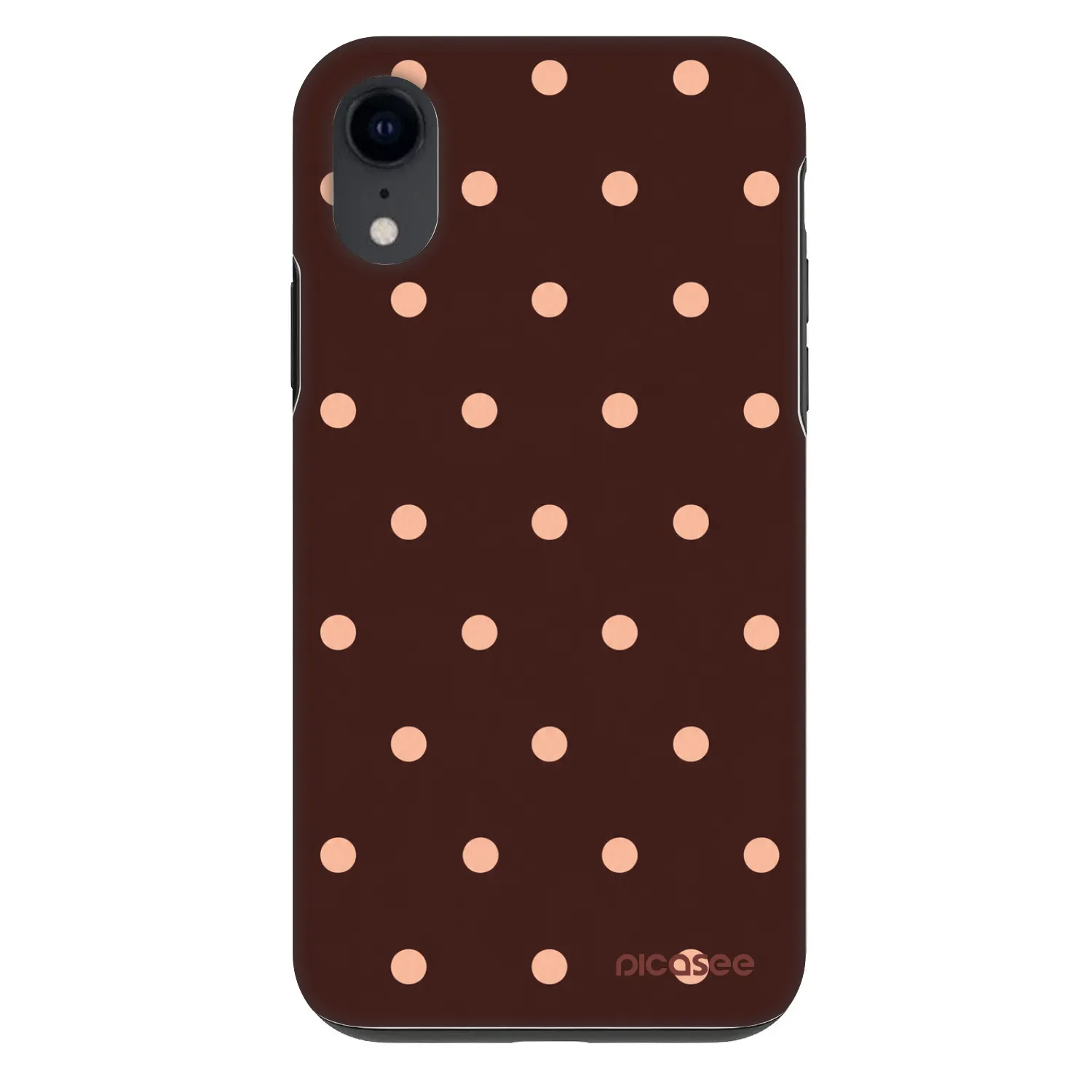 Picasee Fashion Case για Apple iPhone XR - Peach Dots & Chocolate