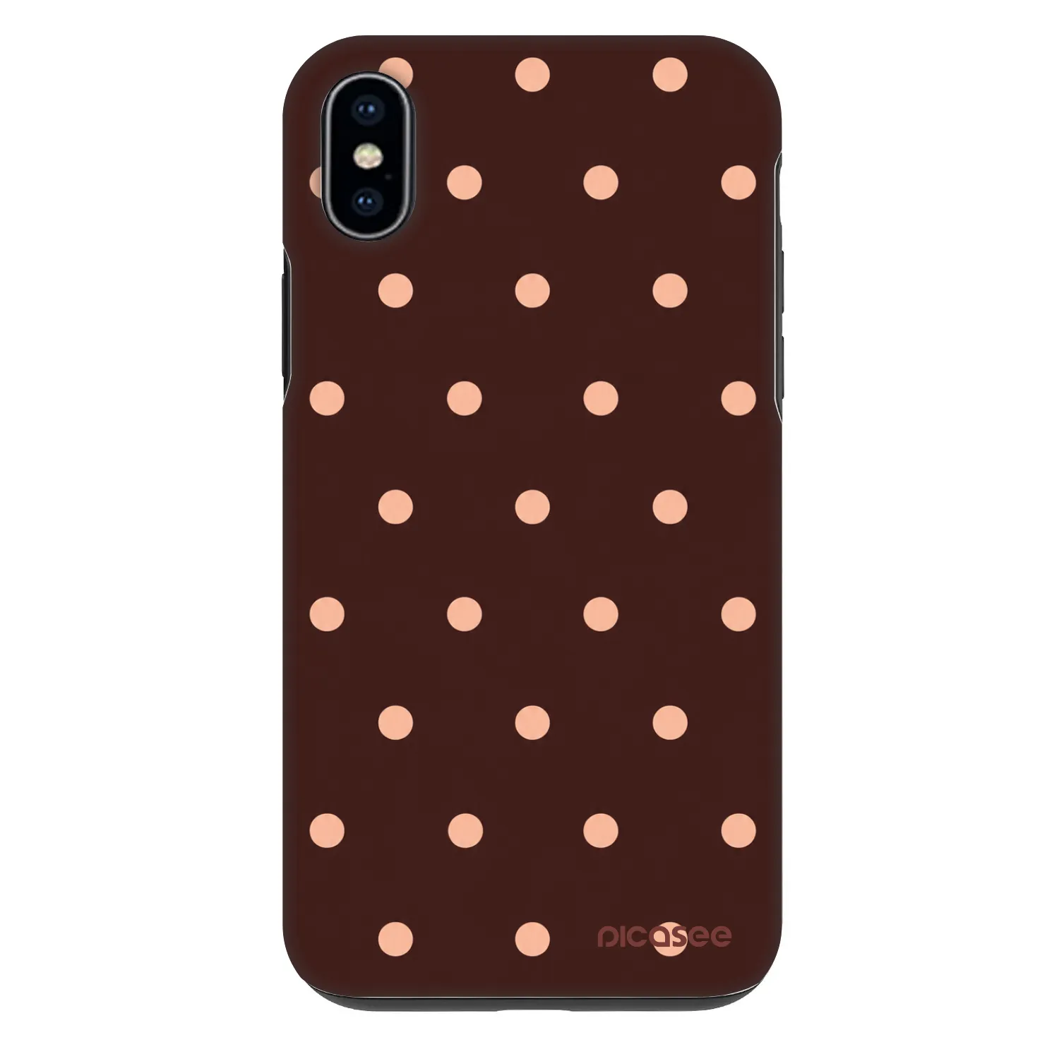 Picasee Fashion Case για Apple iPhone XS Max - Peach Dots & Chocolate