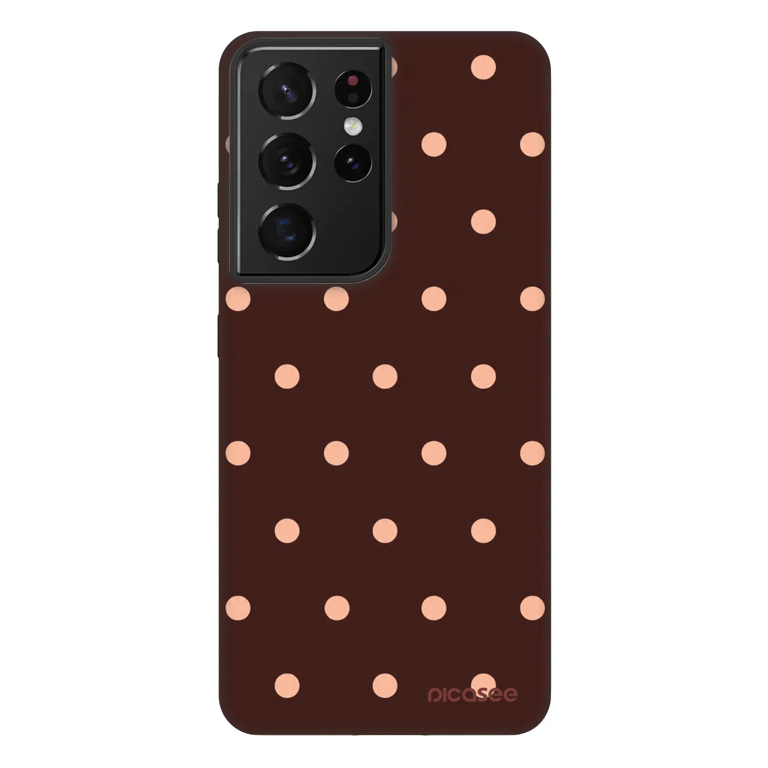 Picasee Fashion Case για Samsung Galaxy S21 Ultra 5G G998B - Peach Dots & Chocolate