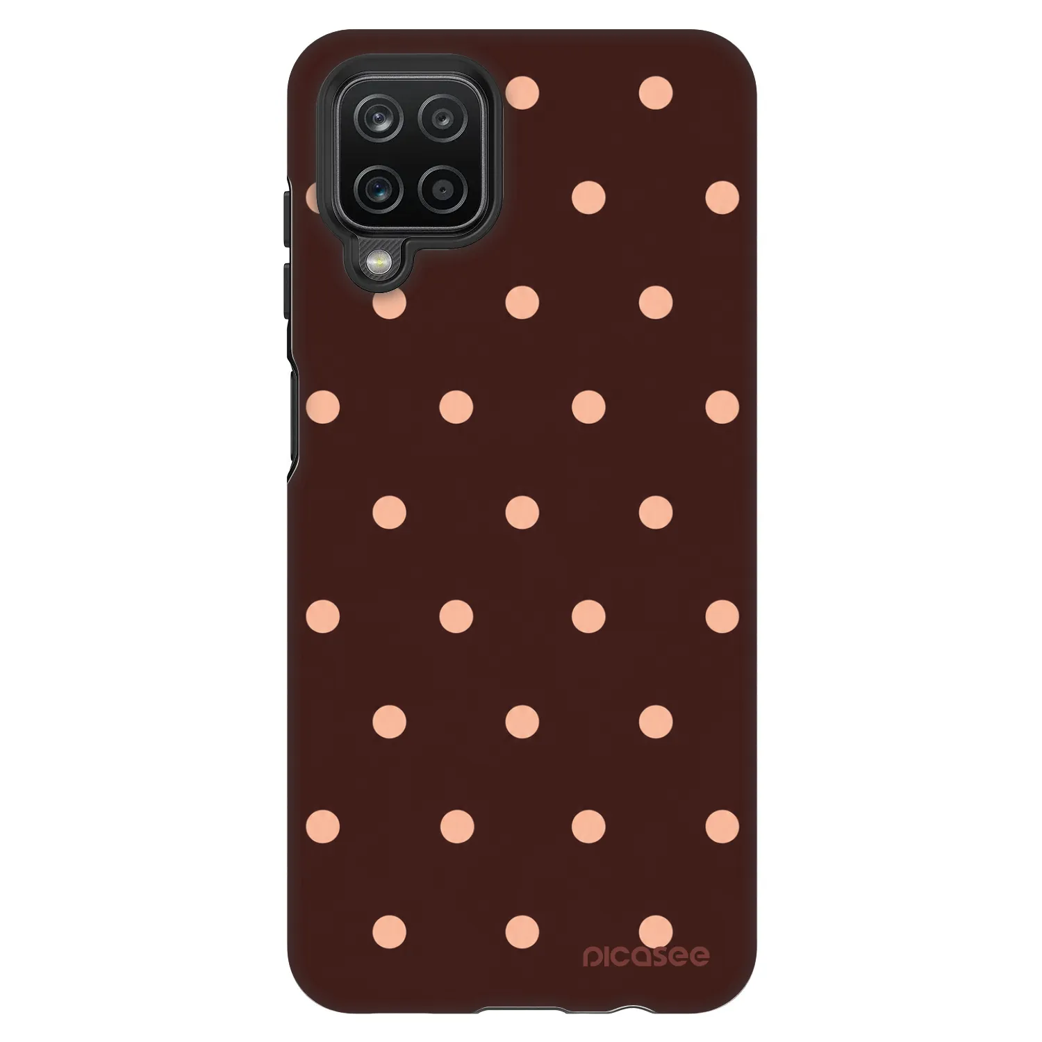 Picasee Fashion Case για Samsung Galaxy A12 A125F - Peach Dots & Chocolate