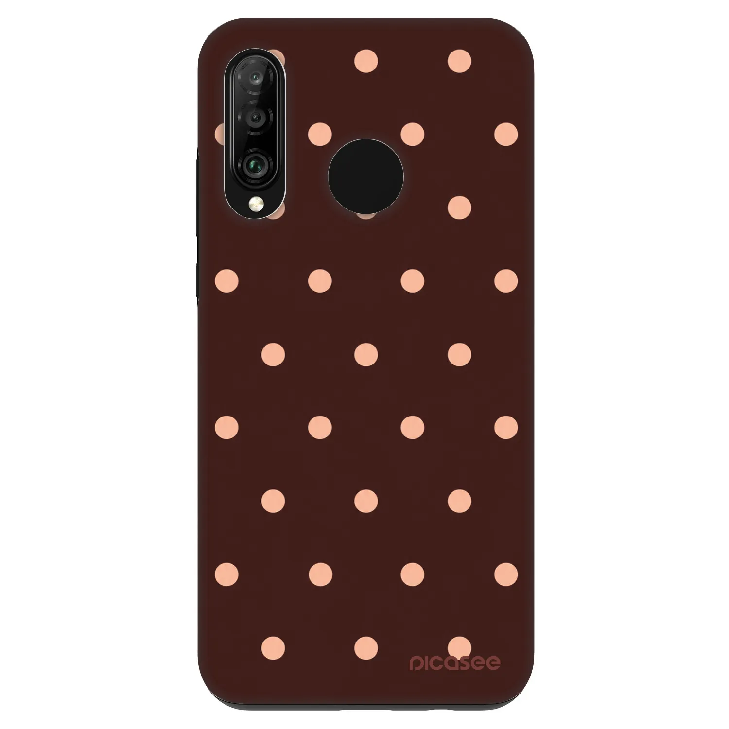 Picasee Fashion Case για Huawei P30 Lite - Peach Dots & Chocolate