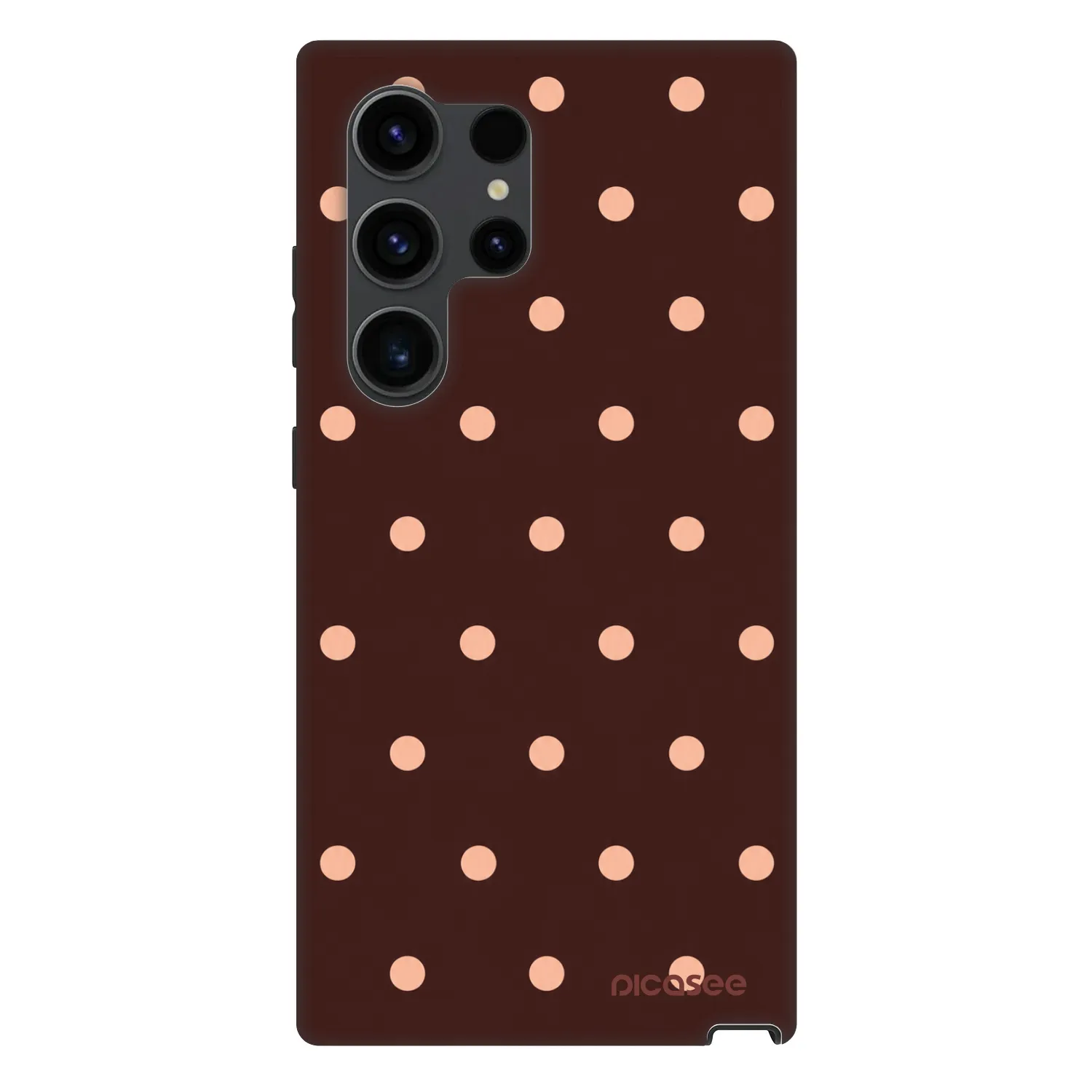 Picasee Fashion Case PowerShare pro Samsung Galaxy S24 Ultra S928B 5G - Peach Dots & Chocolate