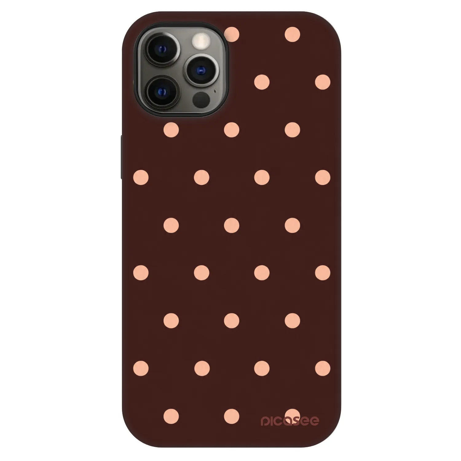 Picasee Fashion Case MagSafe για Apple iPhone 12 - Peach Dots & Chocolate