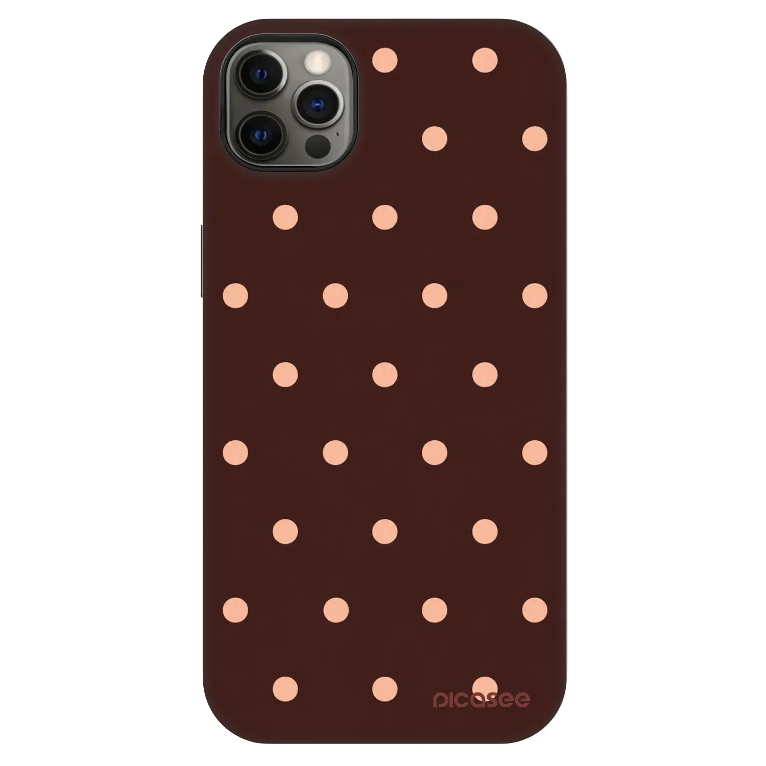 Picasee Fashion Case MagSafe για Apple iPhone 12 Pro Max - Peach Dots & Chocolate