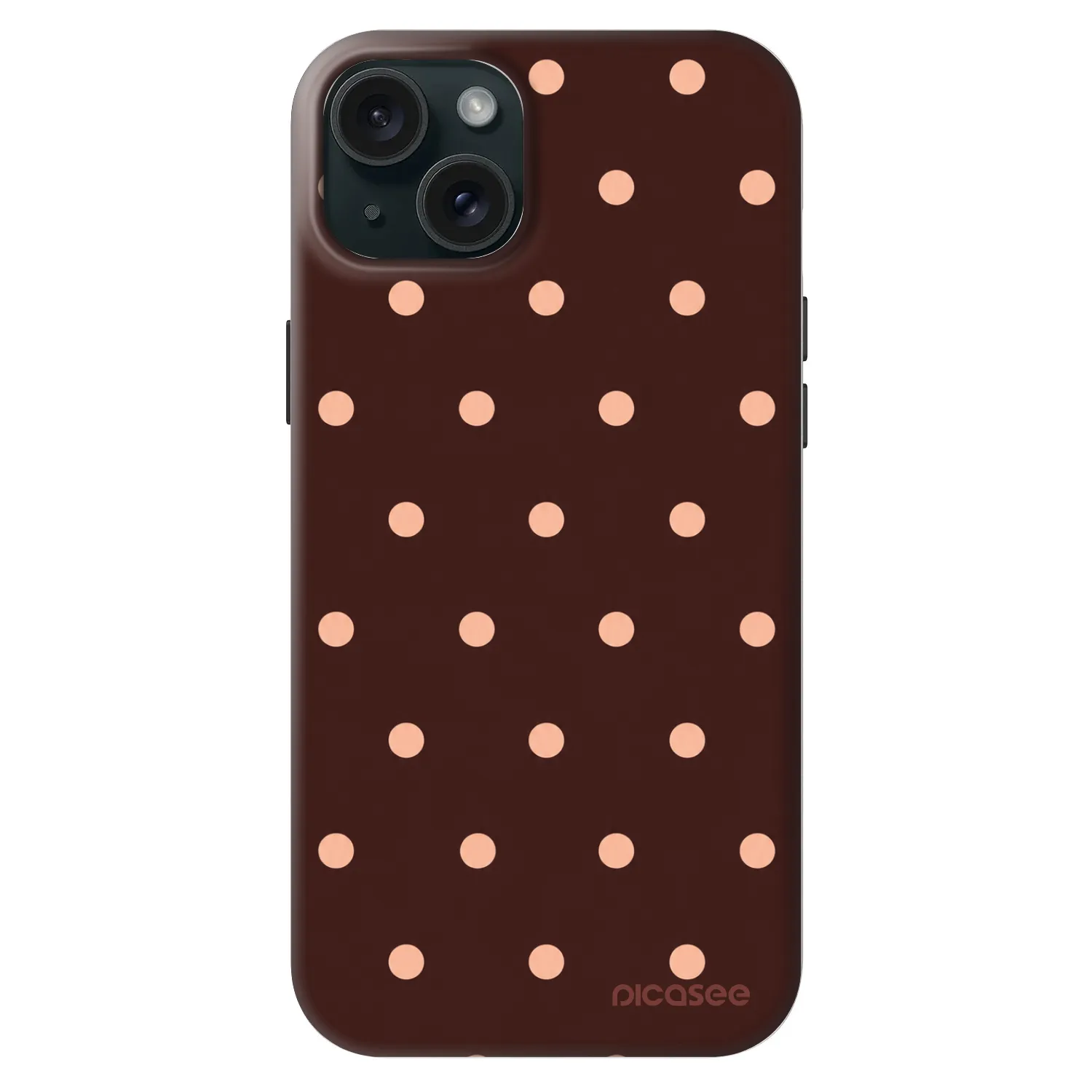 Picasee Fashion Case MagSafe για Apple iPhone 15 Plus - Peach Dots & Chocolate