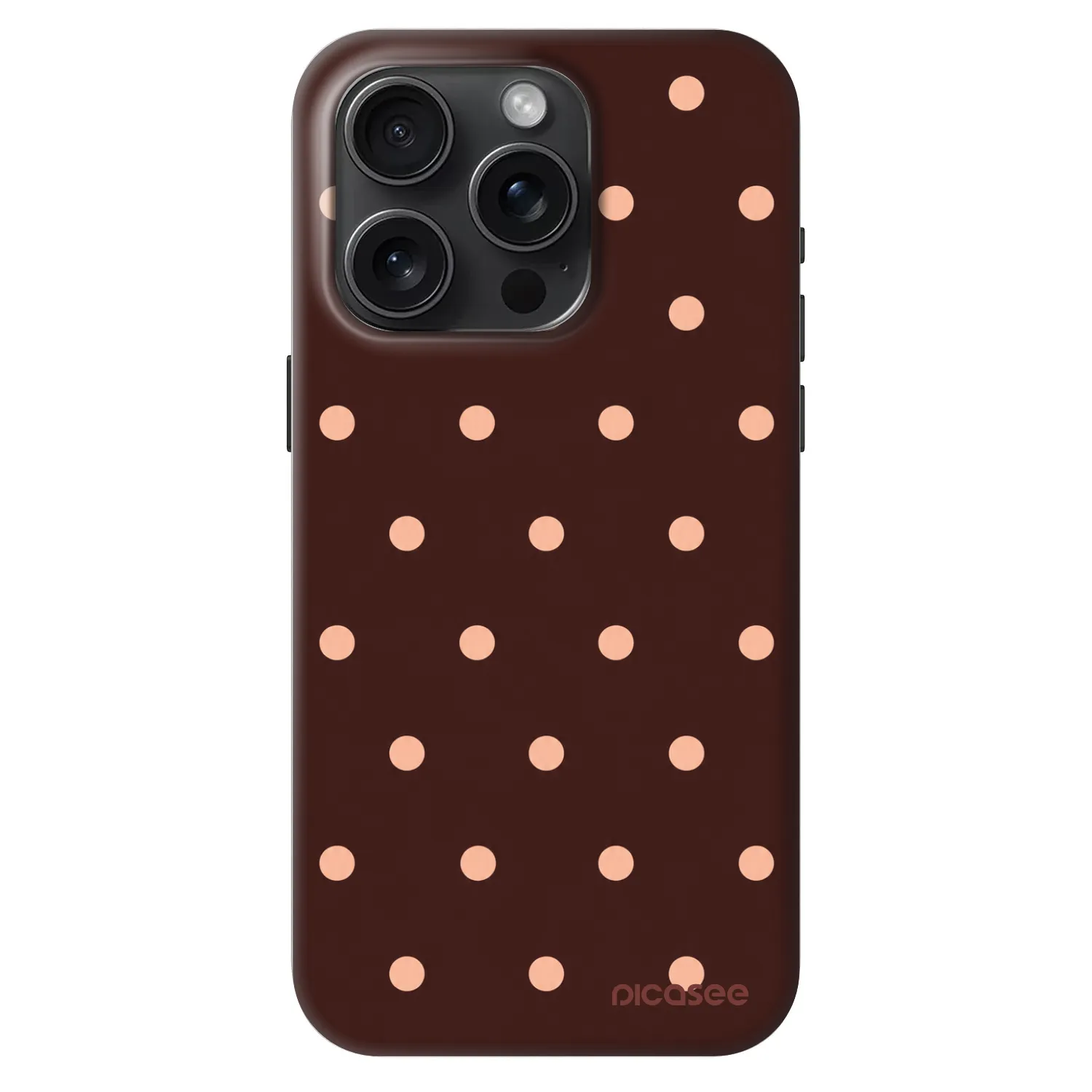 Picasee Fashion Case MagSafe για Apple iPhone 15 Pro - Peach Dots & Chocolate