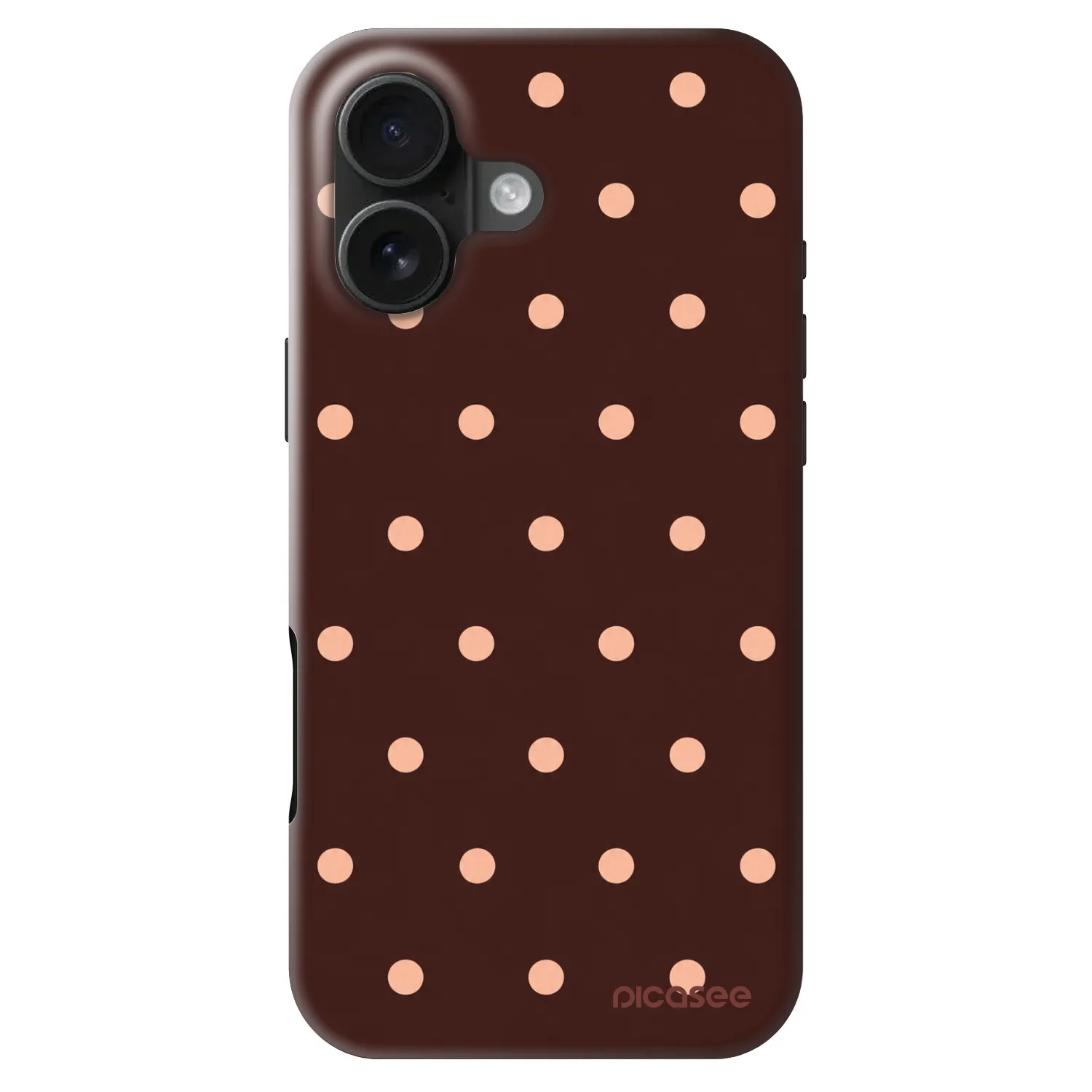 Picasee Fashion Case MagSafe για Apple iPhone 16 - Peach Dots & Chocolate