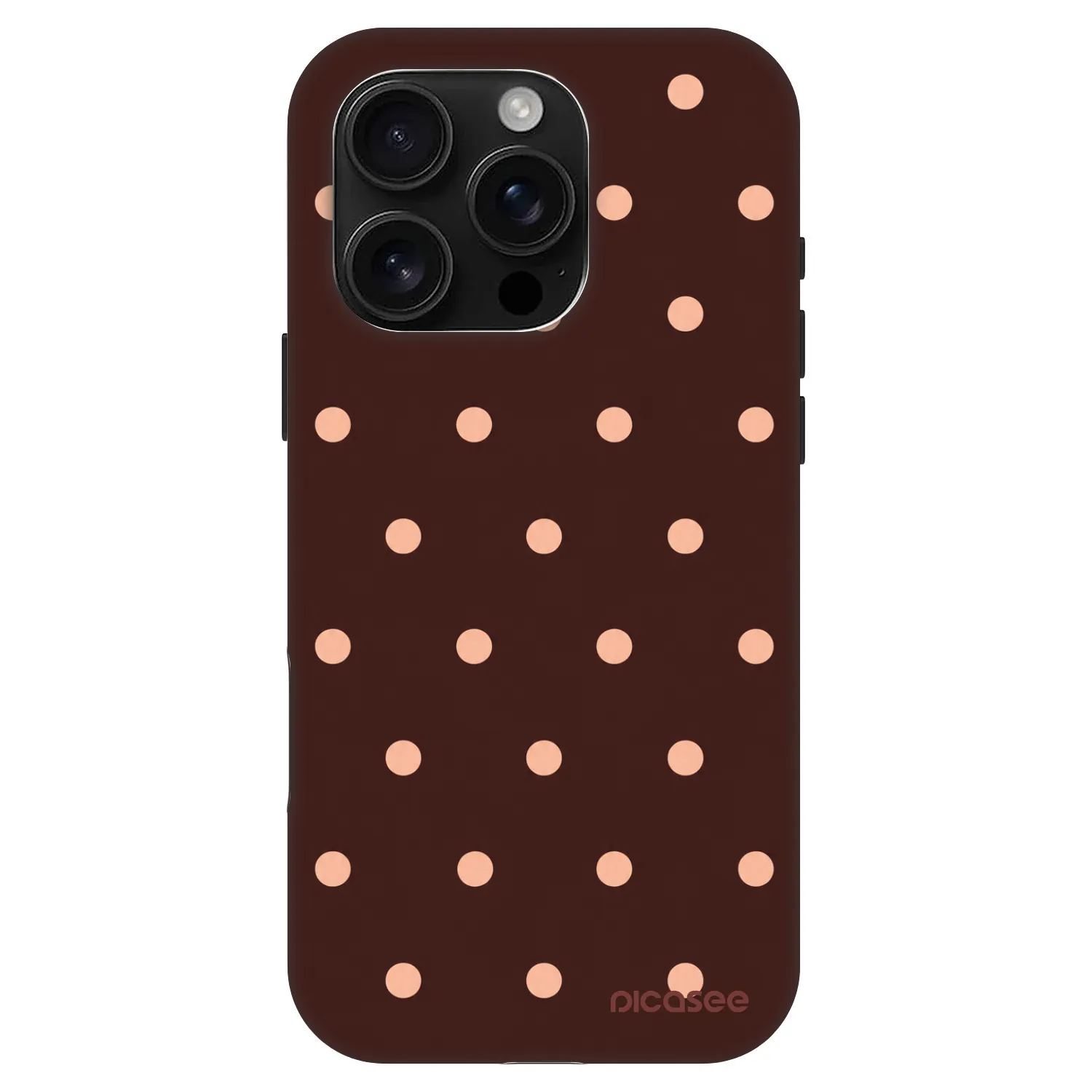 Picasee Fashion Case MagSafe για Apple iPhone 16 Pro - Peach Dots & Chocolate