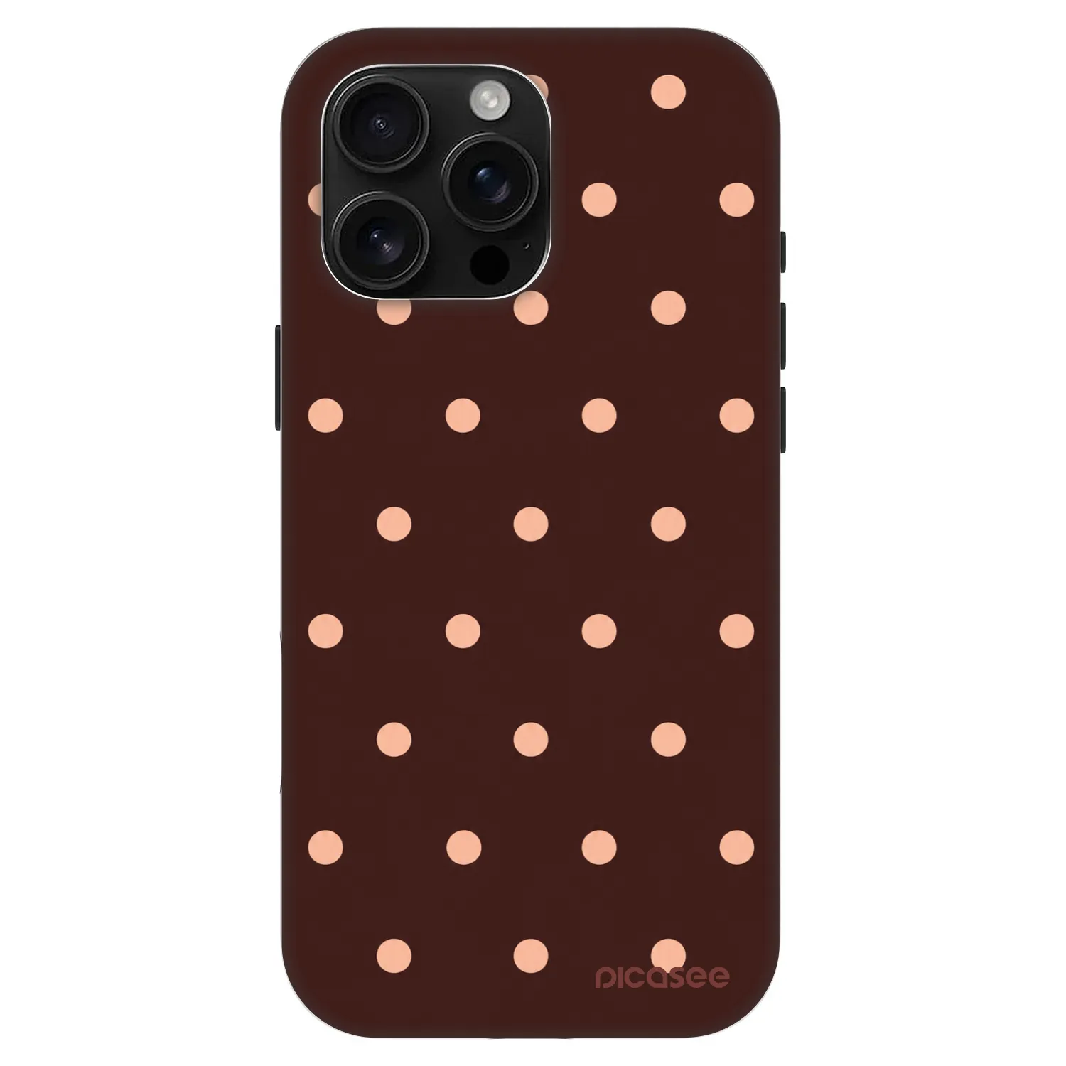 Picasee Fashion Case MagSafe για Apple iPhone 16 Pro Max - Peach Dots & Chocolate