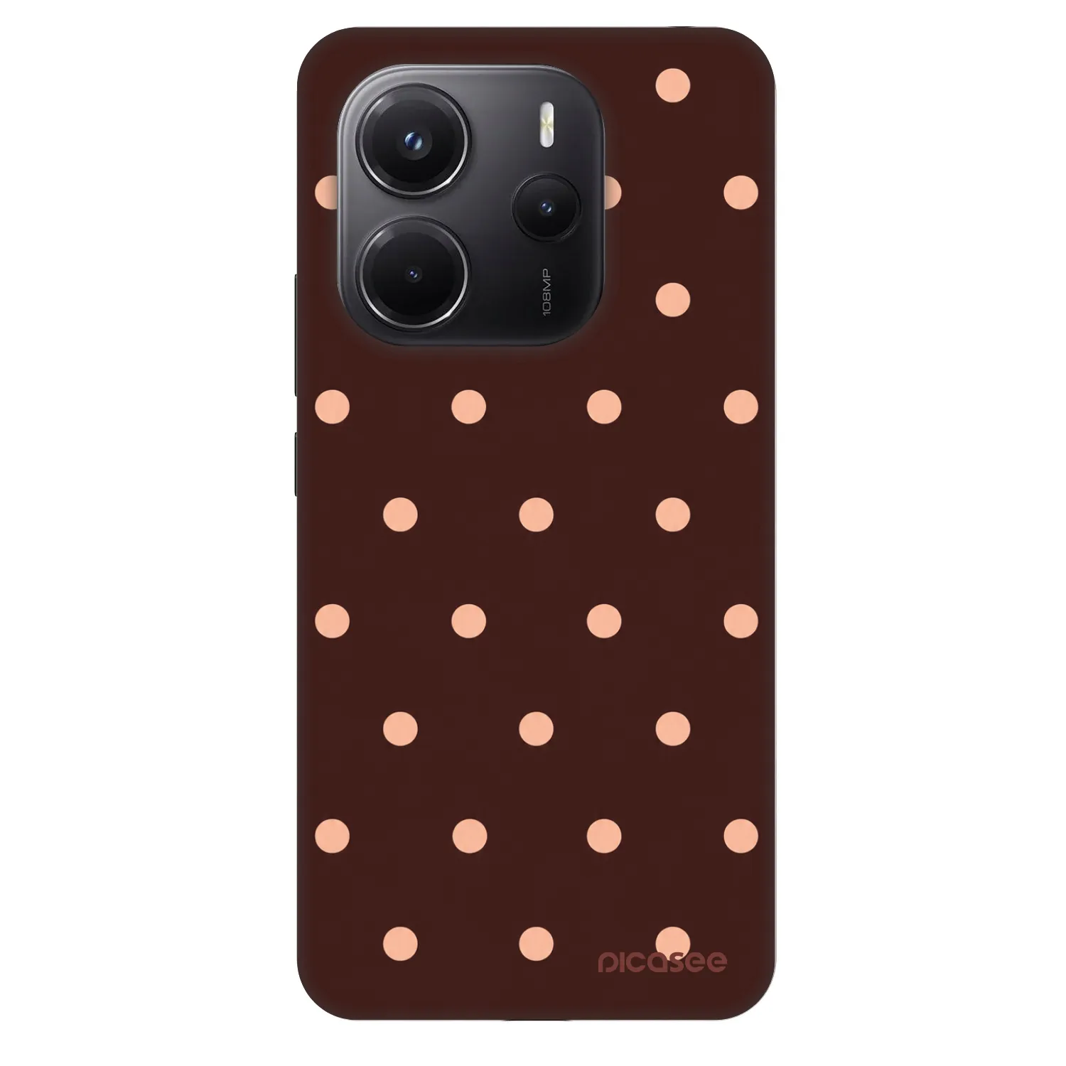 Picasee Fashion Case για Xiaomi Redmi Note 14 4G - Peach Dots & Chocolate