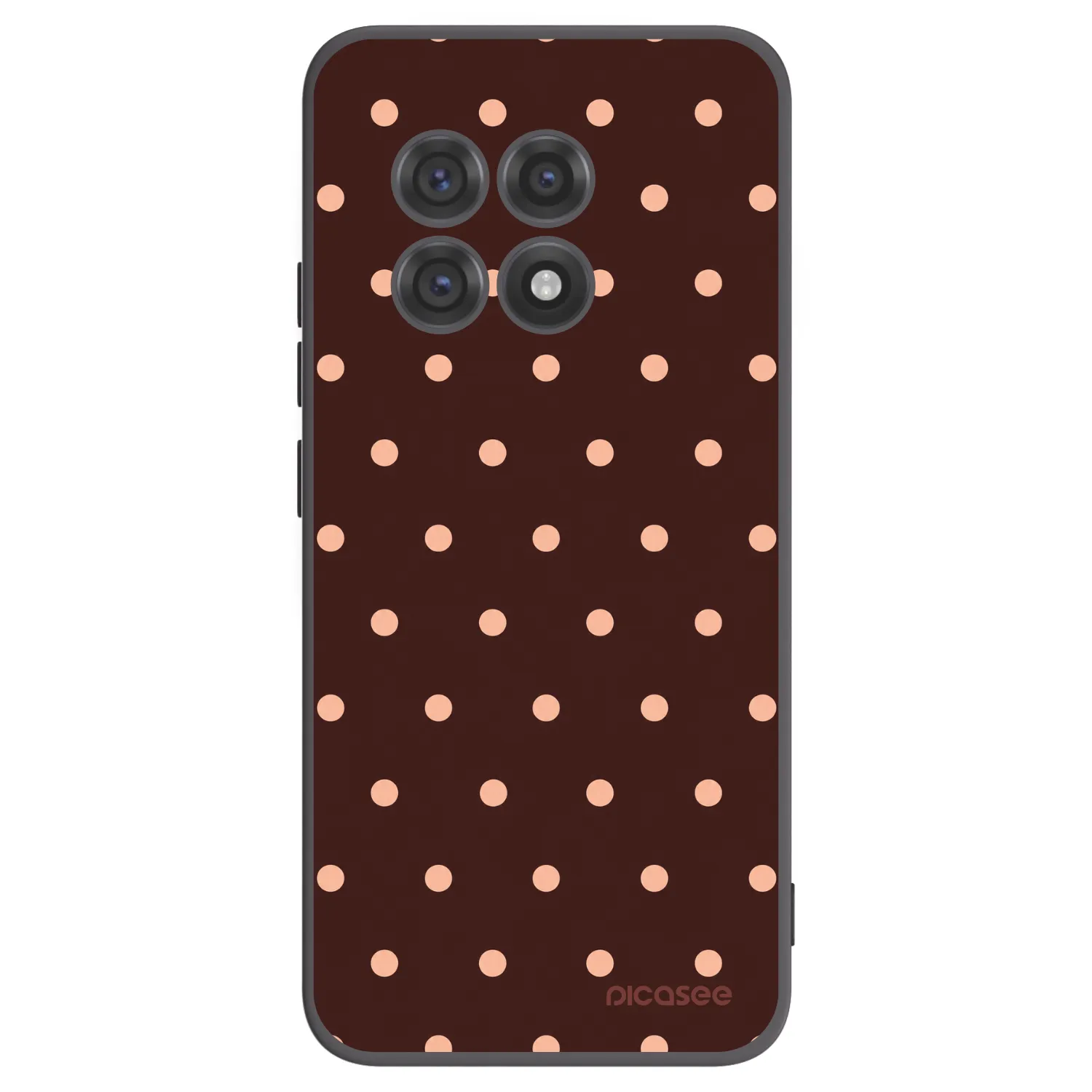 Picasee Μαύρη θήκη σιλικόνης για OnePlus 13R 5G - Peach Dots & Chocolate