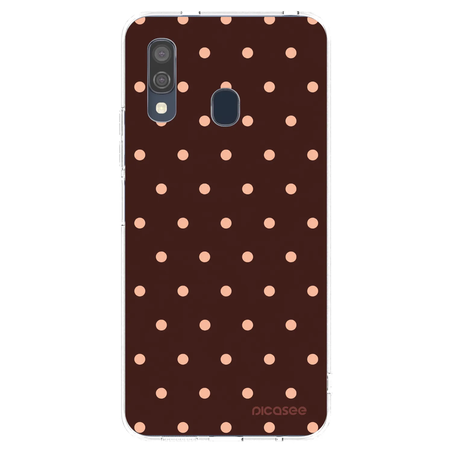 Picasee διαφανής θήκη σιλικόνης Samsung Galaxy A40 A405F - Peach Dots & Chocolate