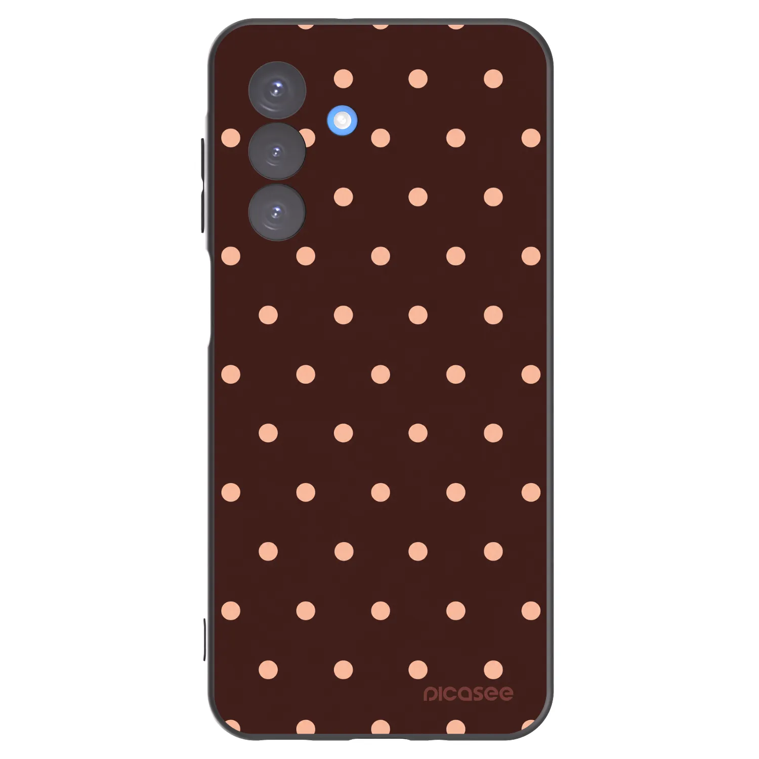 Picasee Μαύρη θήκη σιλικόνης για Samsung Galaxy A17 5G - Peach Dots & Chocolate