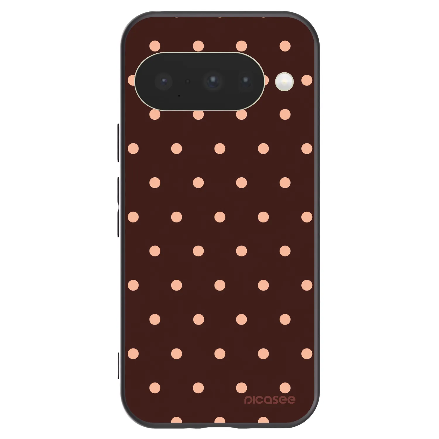 Picasee Μαύρη θήκη σιλικόνης για Google Pixel 10 - Peach Dots & Chocolate