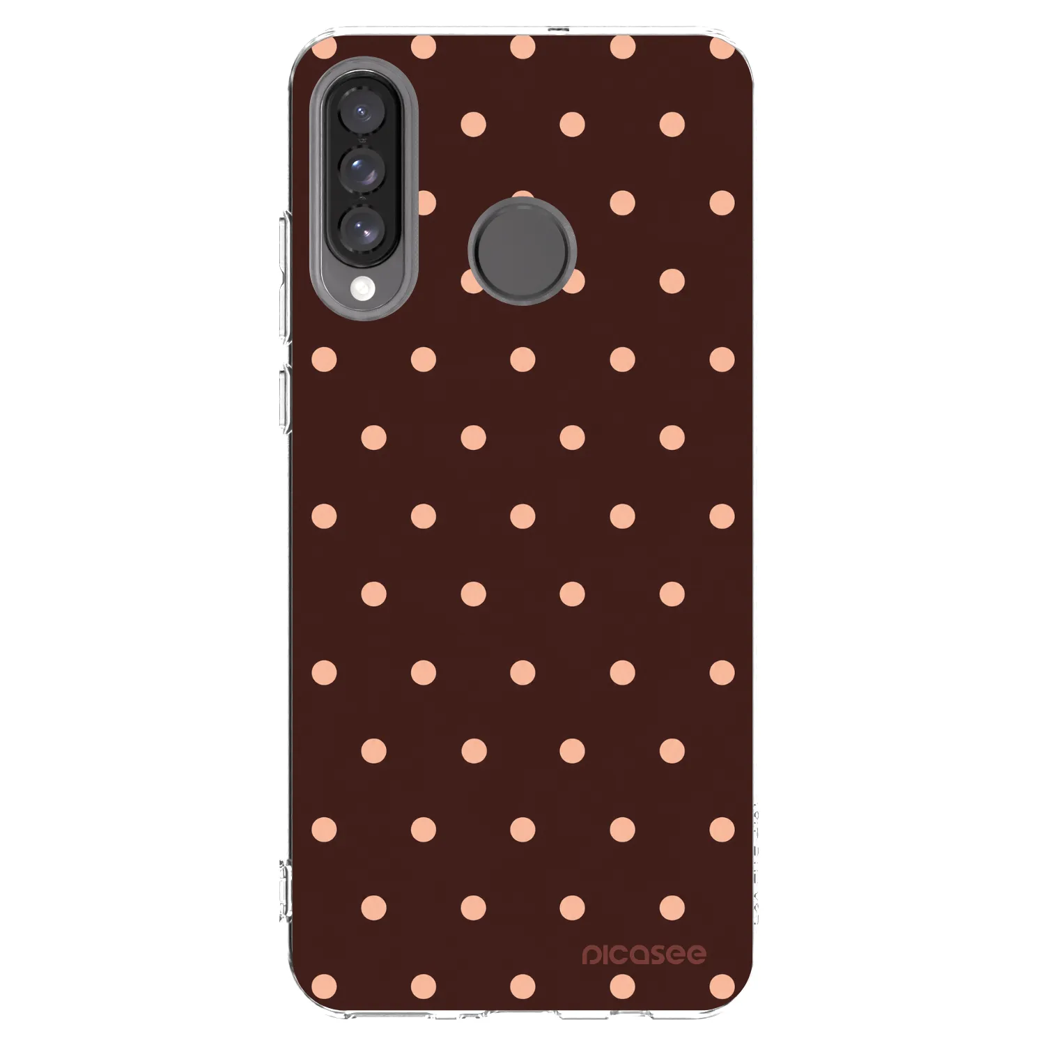 Picasee διαφανής θήκη σιλικόνης Huawei P30 Lite - Peach Dots & Chocolate