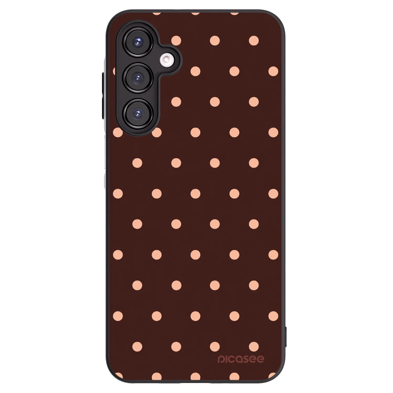 Picasee Μαύρη θήκη σιλικόνης για Samsung Galaxy A16 4G - Peach Dots & Chocolate