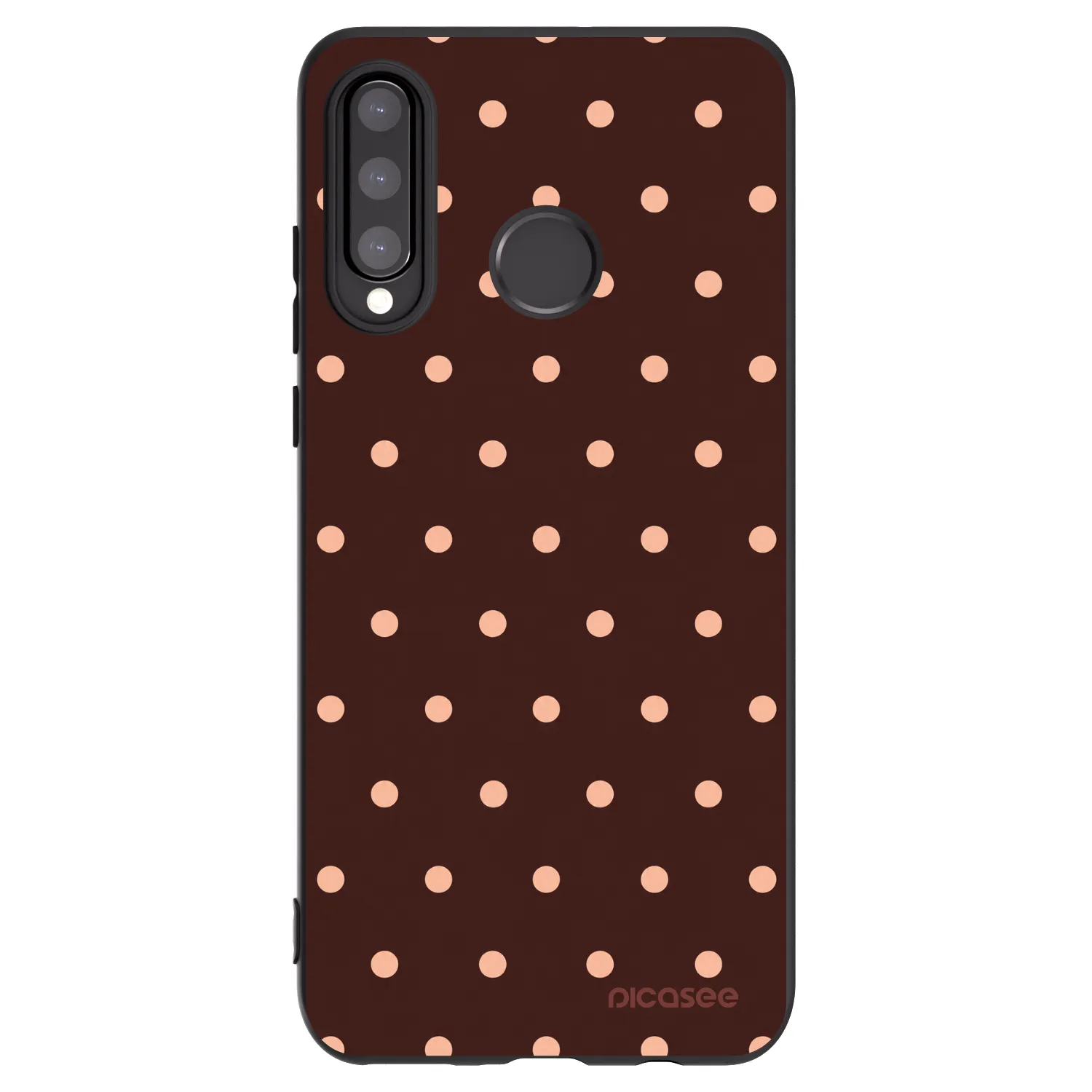 Picasee Μαύρη θήκη σιλικόνης για Huawei P30 Lite - Peach Dots & Chocolate