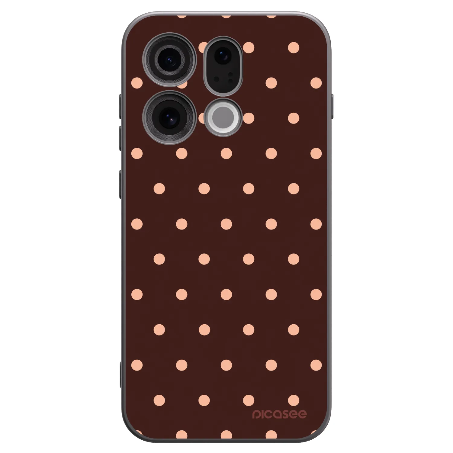 Picasee Μαύρη θήκη σιλικόνης για OPPO Find X9 - Peach Dots & Chocolate